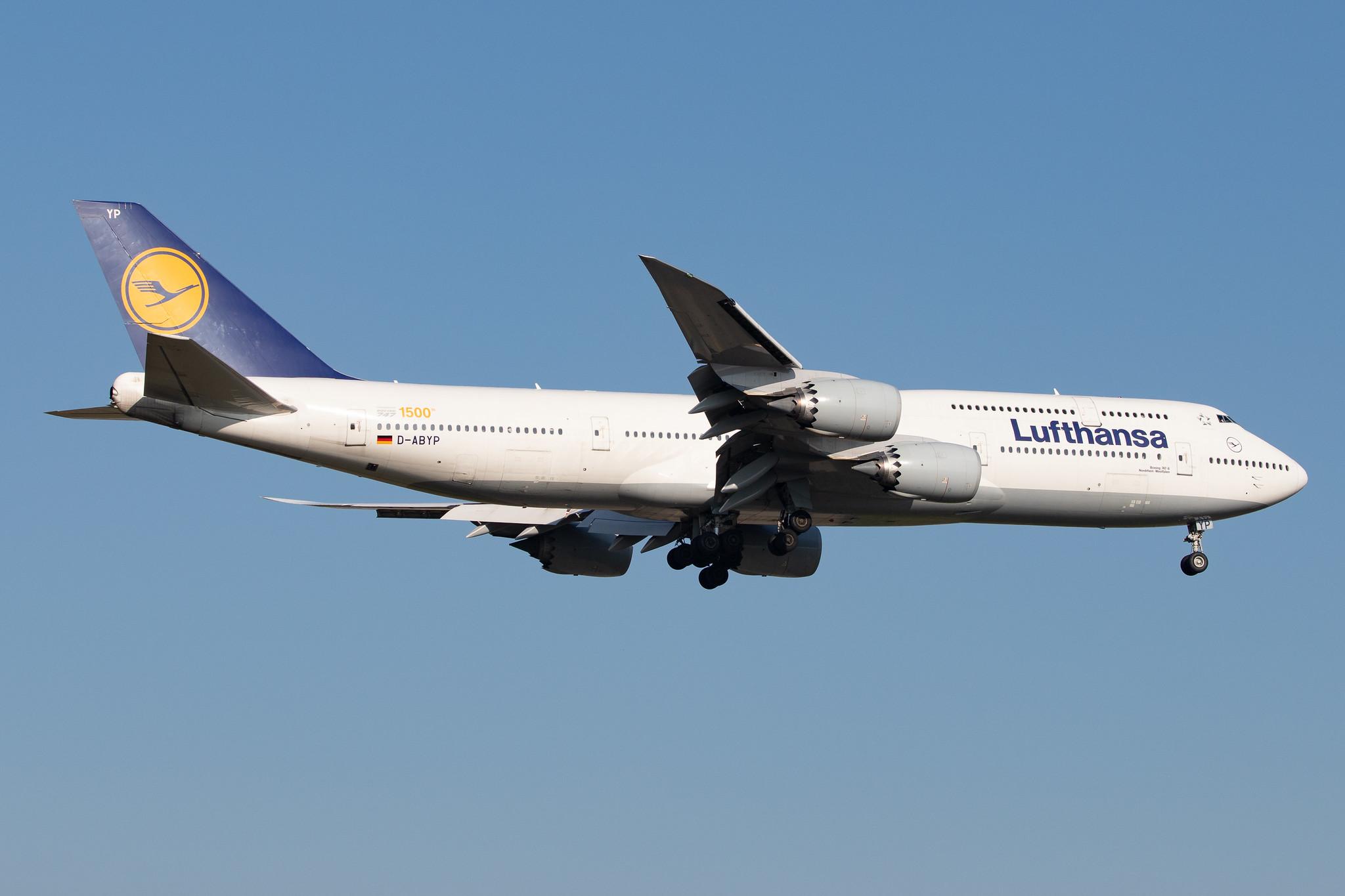 Frankfurt Airport: Lufthansa (LH / DLH) |  Boeing 747-830 B748 | D-ABYP | MSN 37839