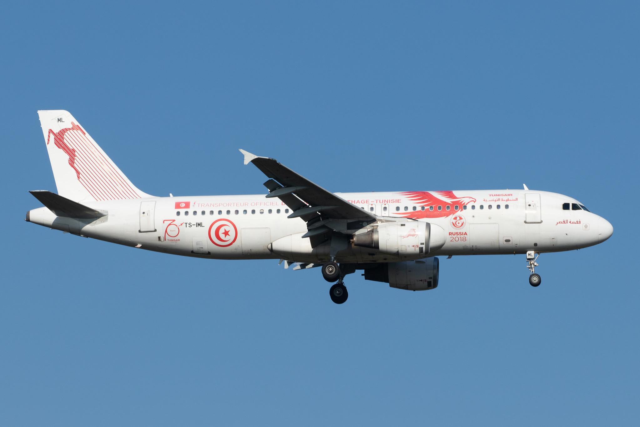 Frankfurt Airport: Tunisair (TU / TAR) |  Livery: Carthage Eagles FIFA 2018 Livery |  Airbus A320-211 A320 | TS-IML | MSN 0958
