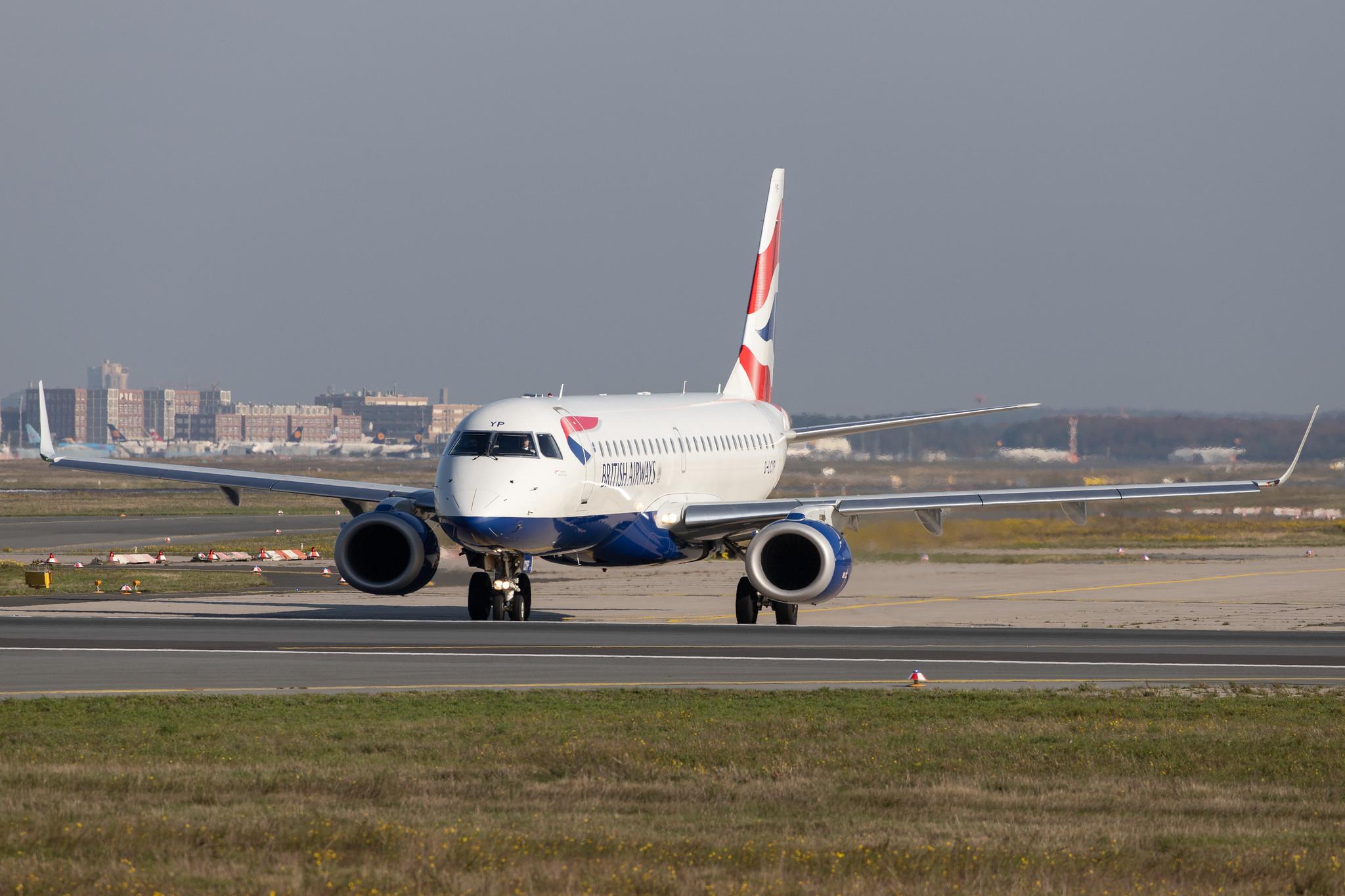 Frankfurt Airport: British Airways (BA / BAW) | Operator: BA CityFlyer |  Embraer ERJ-190SR E190 | G-LCYP | MSN 19000443
