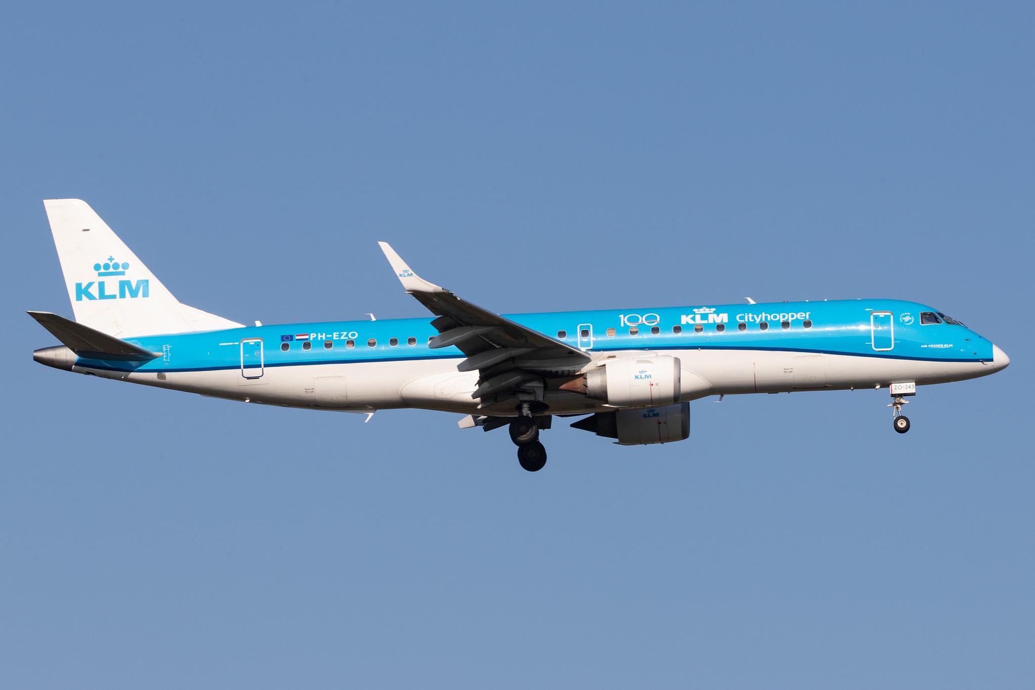 Frankfurt Airport: KLM (KL / KLM) | Operator: KLM Cityhopper |  Embraer ERJ-190STD E190 | PH-EZO | MSN 19000345