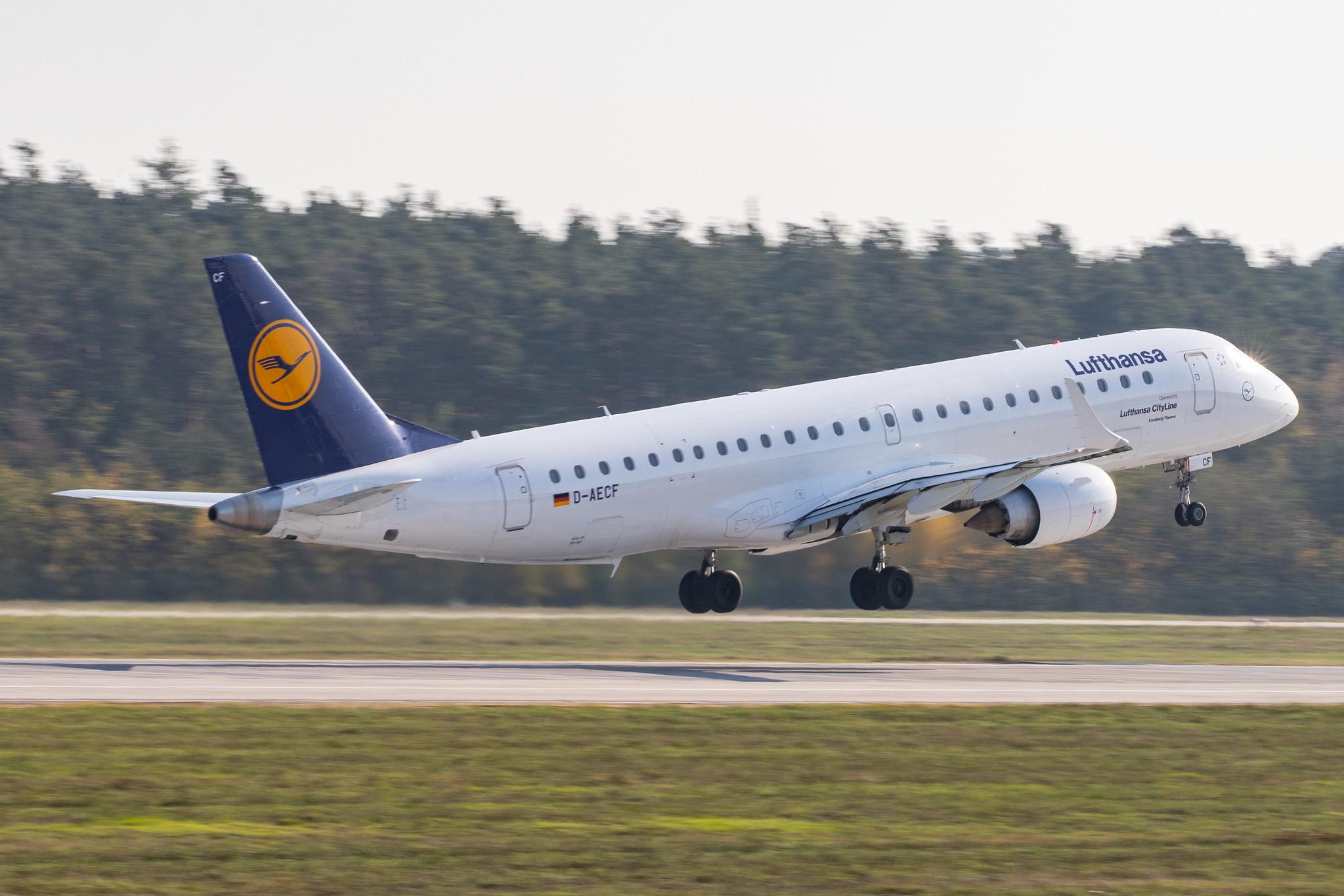 Frankfurt Airport: Lufthansa (LH / DLH) | Operator: Lufthansa CityLine |  Embraer ERJ-190LR E190 | D-AECF | MSN 19000359