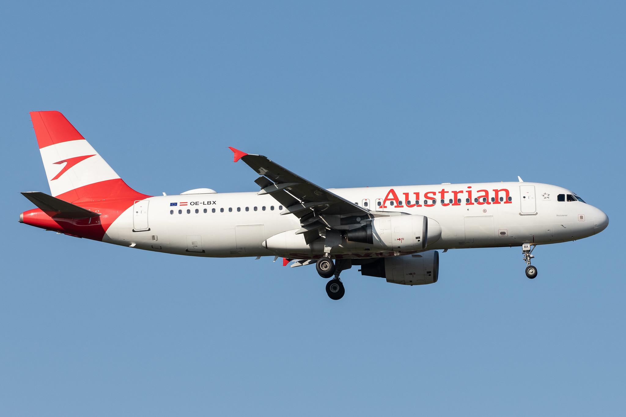 Frankfurt Airport: Austrian Airlines (OS / AUA) |  Airbus A320-214 A320 | OE-LBX | MSN 1735