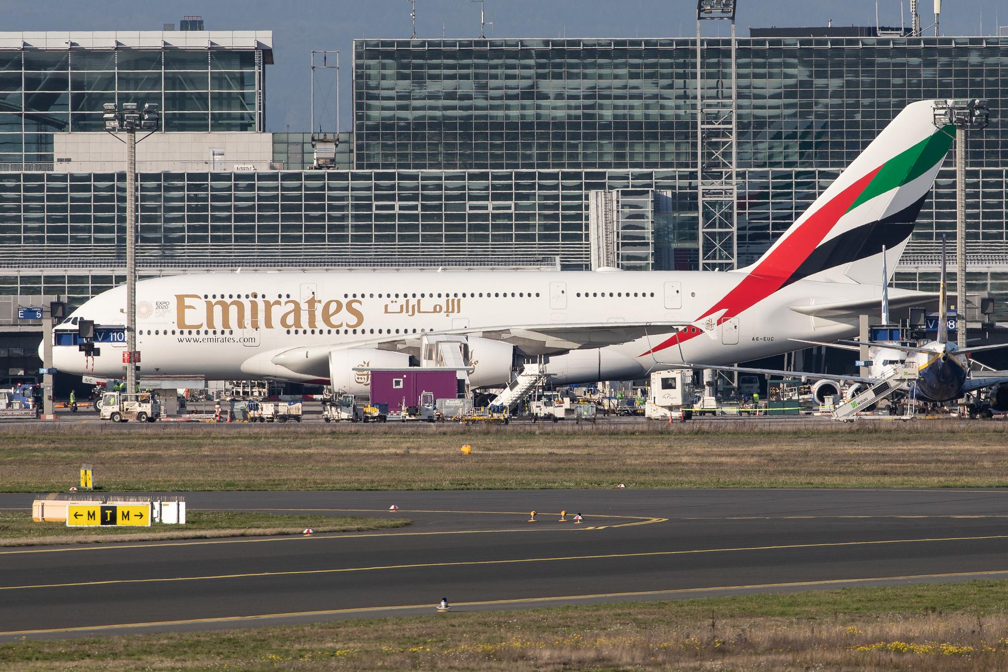 Frankfurt Airport: Emirates (EK / UAE) |  Airbus A380-861 A388 | A6-EUC | MSN 214