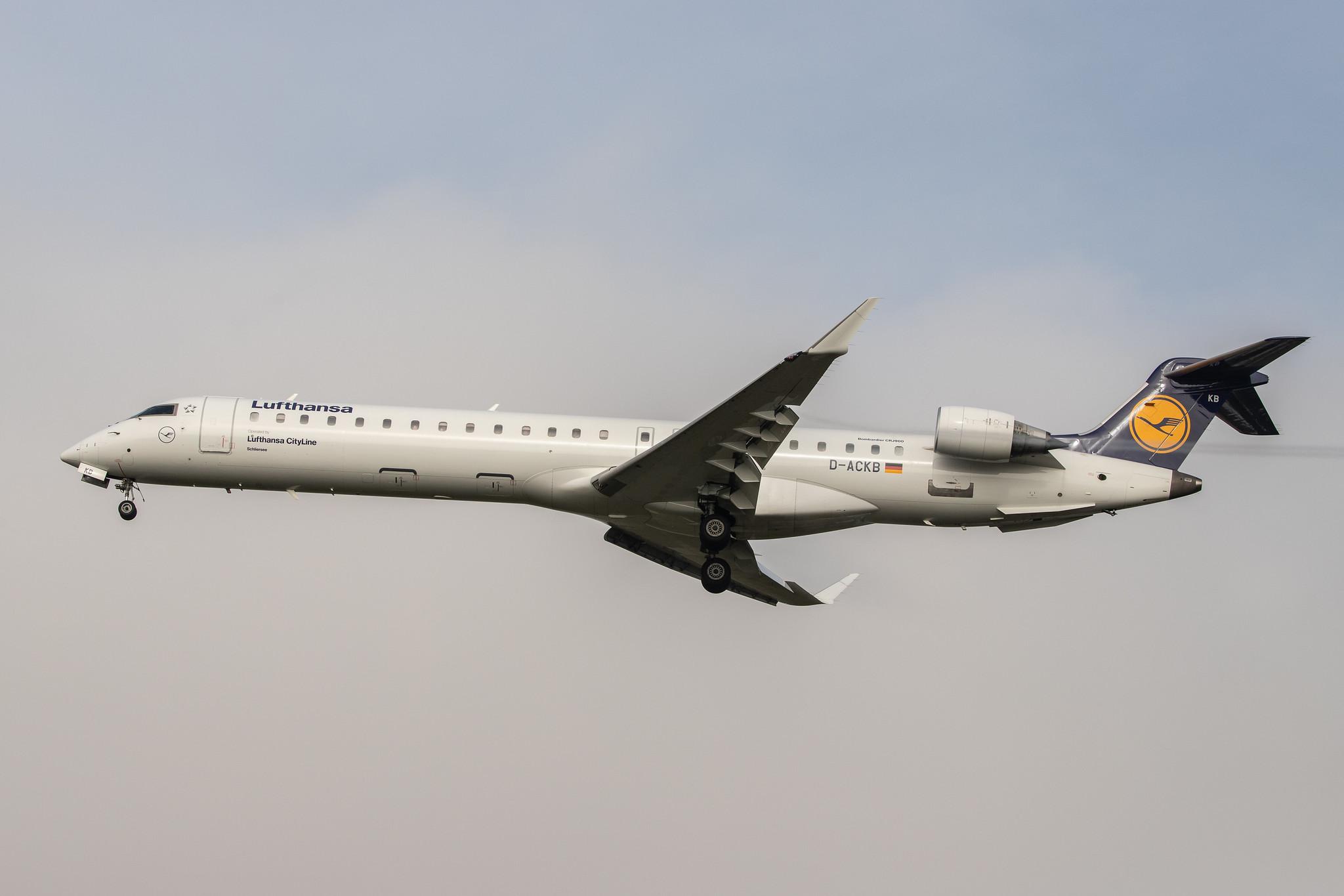 Frankfurt Airport: Lufthansa (LH / DLH) | Operator: Lufthansa CityLine |  Bombardier CRJ-900LR CRJ9 | D-ACKB | MSN 15073