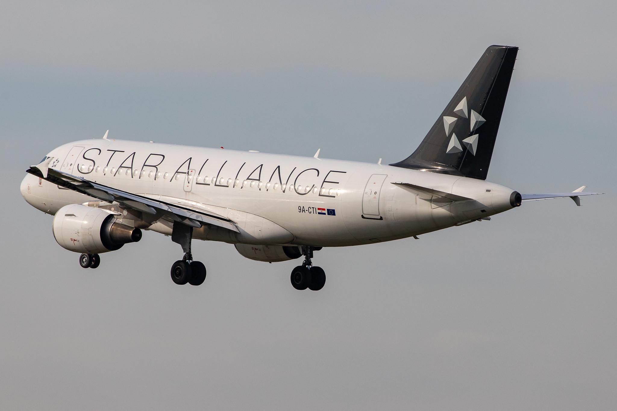 Frankfurt Airport: Croatia Airlines (OU / CTN) |  Livery: Star Alliance Livery |  Airbus A319-112 A319 | 9A-CTI | MSN 1029