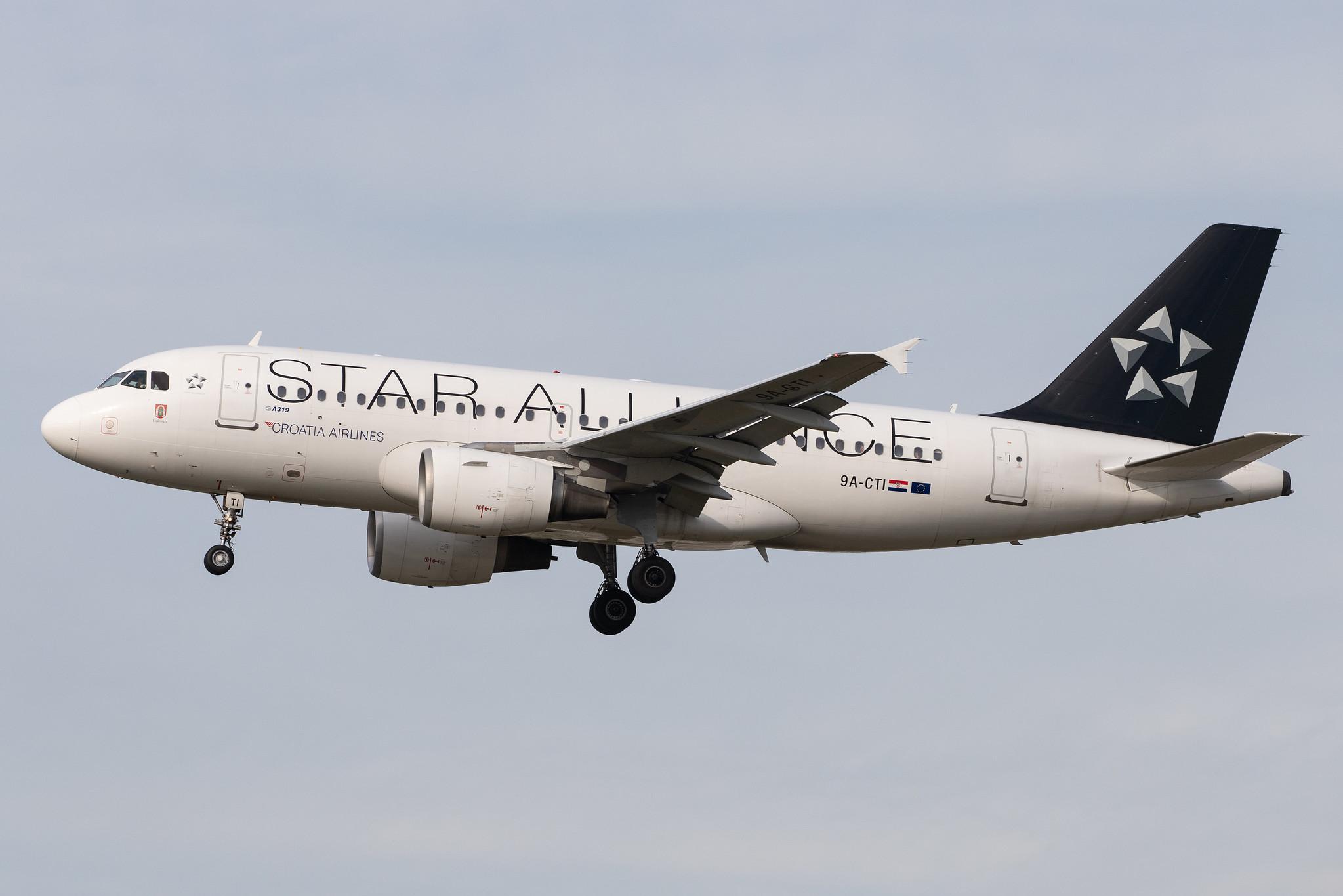 Frankfurt Airport: Croatia Airlines (OU / CTN) |  Livery: Star Alliance Livery |  Airbus A319-112 A319 | 9A-CTI | MSN 1029