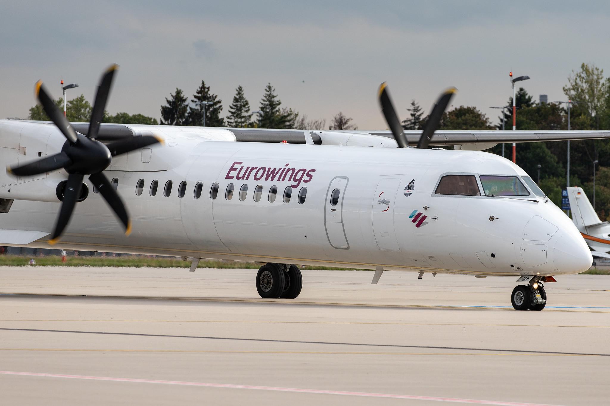 Düsseldorf Airport: Eurowings (EW / EWG) | Operator: Luftfahrtgesellschaft Walter |  De Havilland Canada Dash 8-400 DH8D | D-ABQF | MSN 4245