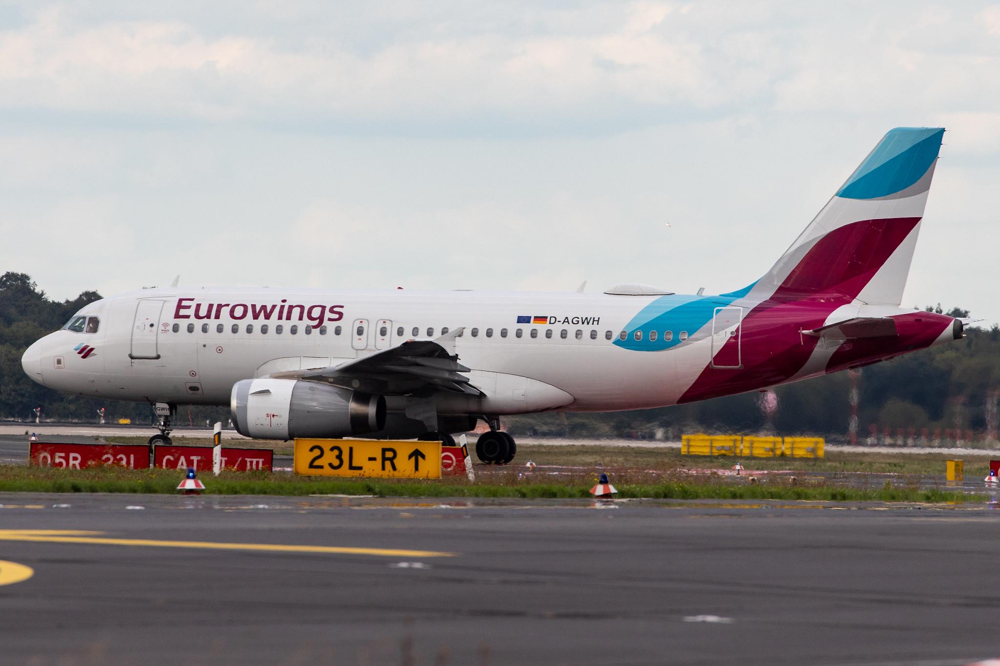 Düsseldorf Airport: Eurowings (EW / EWG) | Operator: Eurowings Europe |  Airbus A319-132 A319 | D-AGWH | MSN 3352