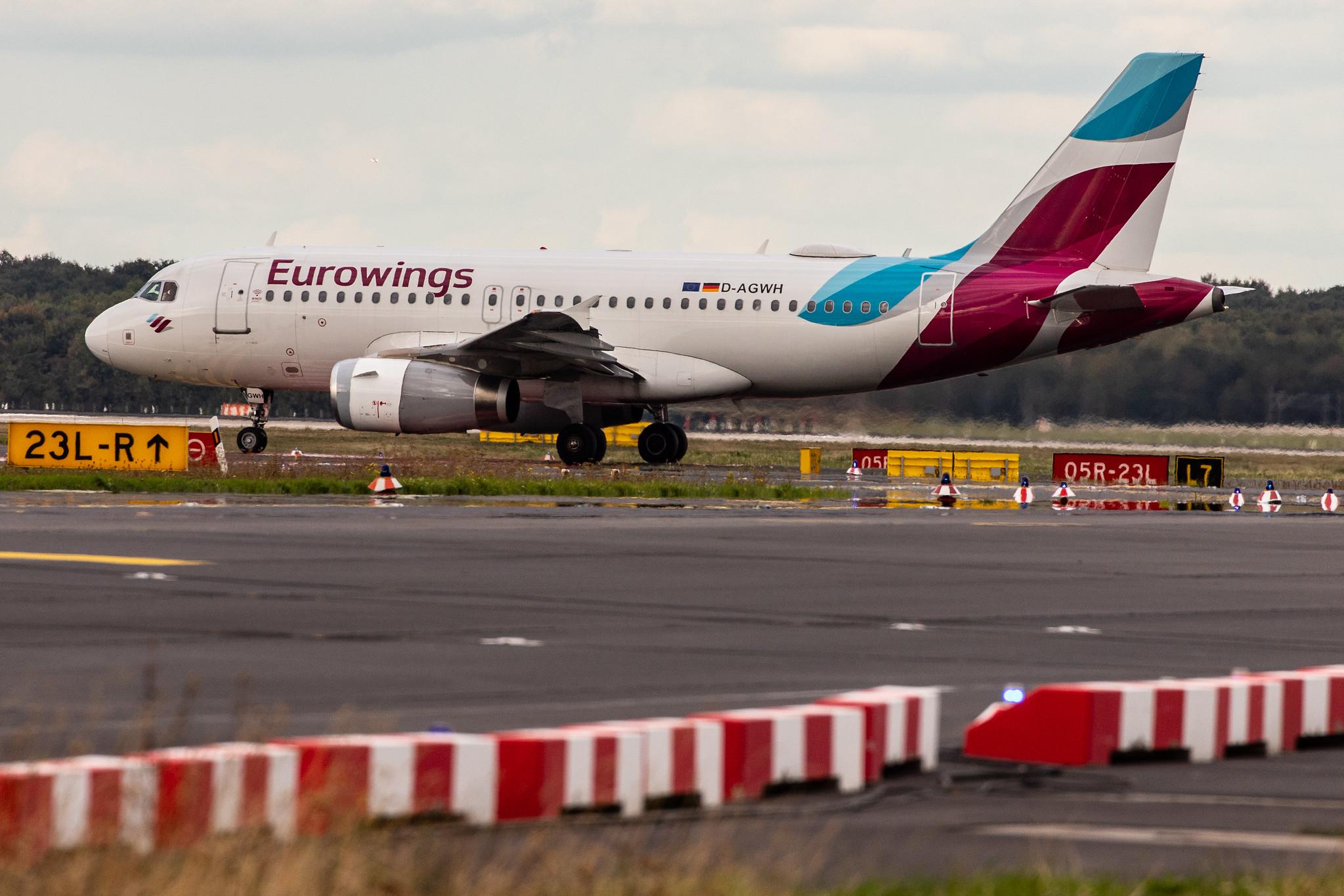 Düsseldorf Airport: Eurowings (EW / EWG) | Operator: Eurowings Europe |  Airbus A319-132 A319 | D-AGWH | MSN 3352