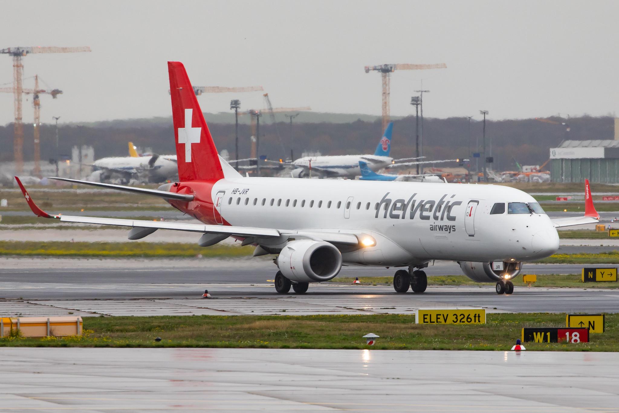 Frankfurt Airport: Helvetic Airways (2L / OAW) |  Embraer ERJ-190LR E190 | HB-JVR | MSN 19000435