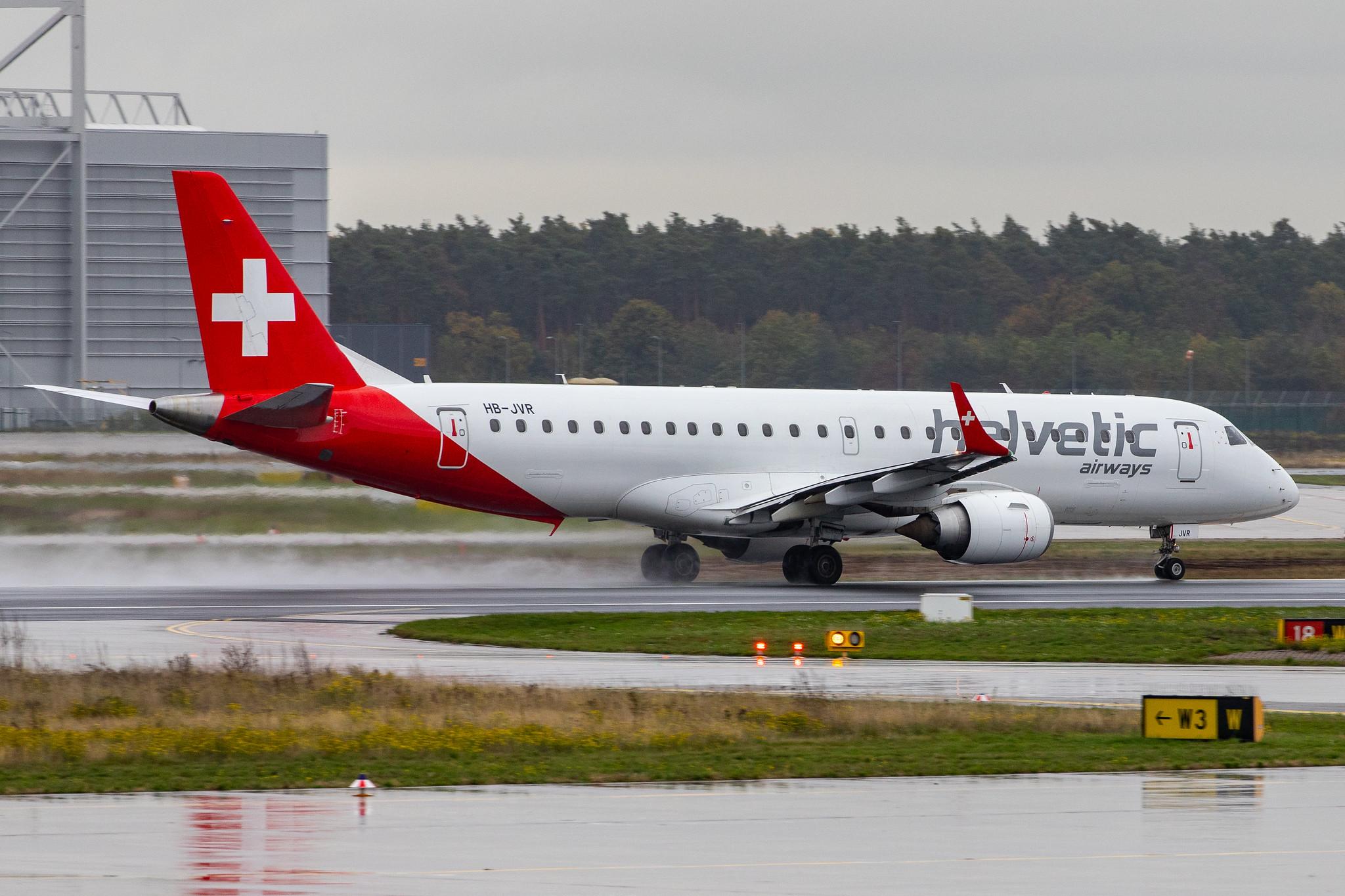 Frankfurt Airport: Helvetic Airways (2L / OAW) |  Embraer ERJ-190LR E190 | HB-JVR | MSN 19000435