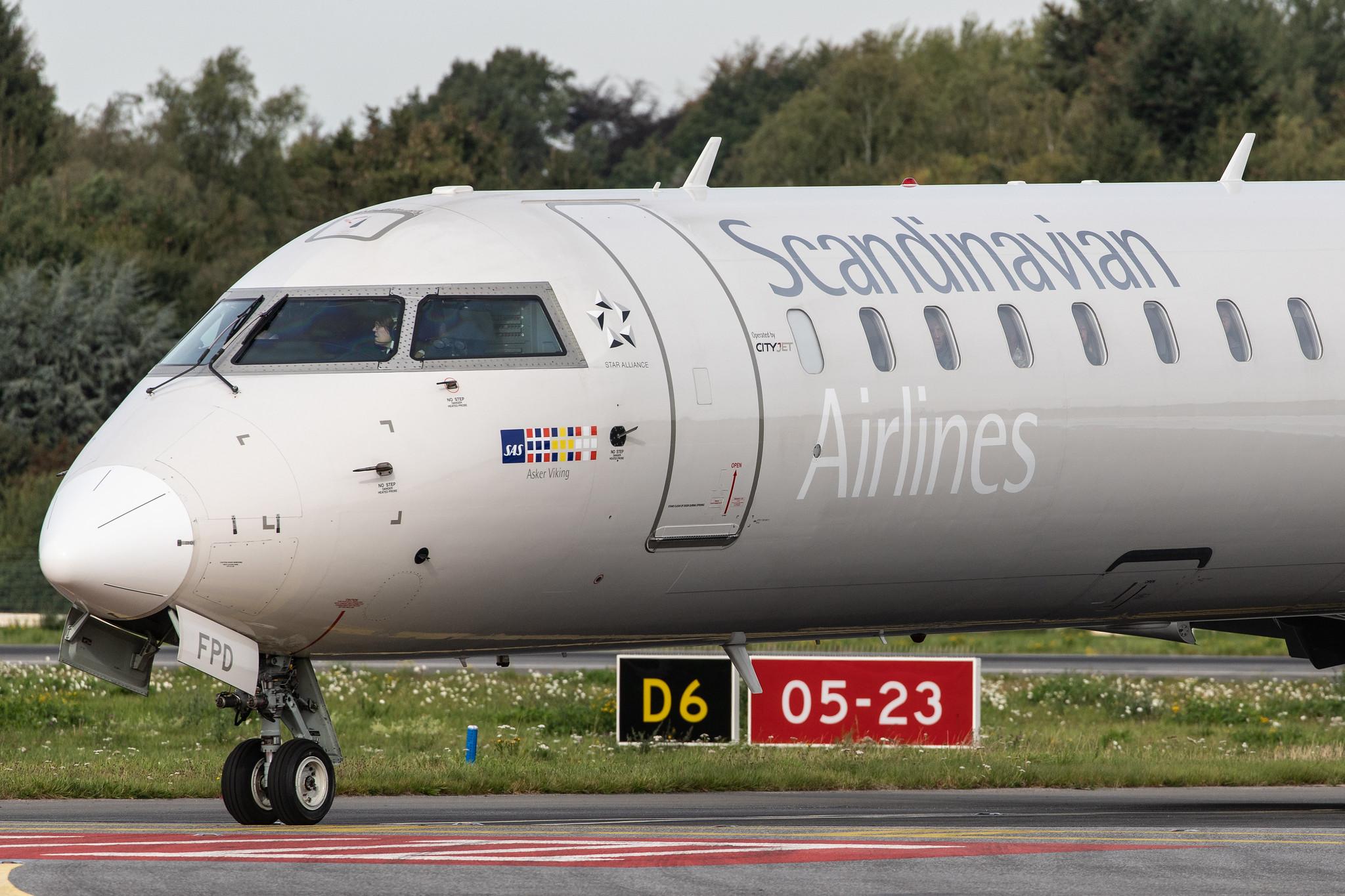 Hamburg Airport: SAS (SK / SAS) | Operator: Cityjet |  Bombardier CRJ-900LR CRJ9 | EI-FPD | MSN 15401