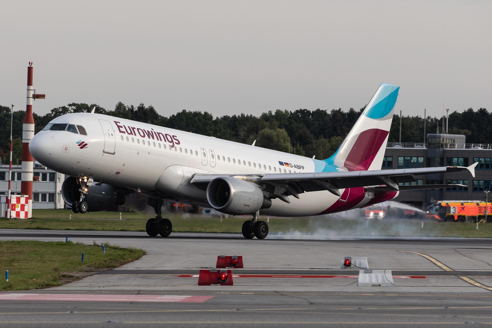 Hamburg Airport: Eurowings (EW / EWG) | Operator: Eurowings Europe |  Airbus A320-214 A320 | D-ABFP | MSN 4606