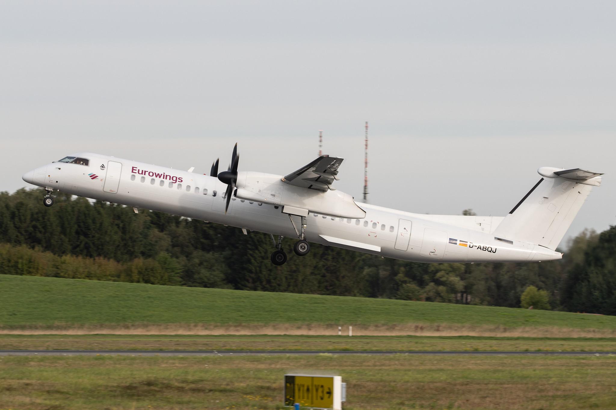 Hamburg Airport: Eurowings (EW / EWG) | Operator: Luftfahrtgesellschaft Walter |  De Havilland Canada Dash 8-400 DH8D | D-ABQJ | MSN 4274