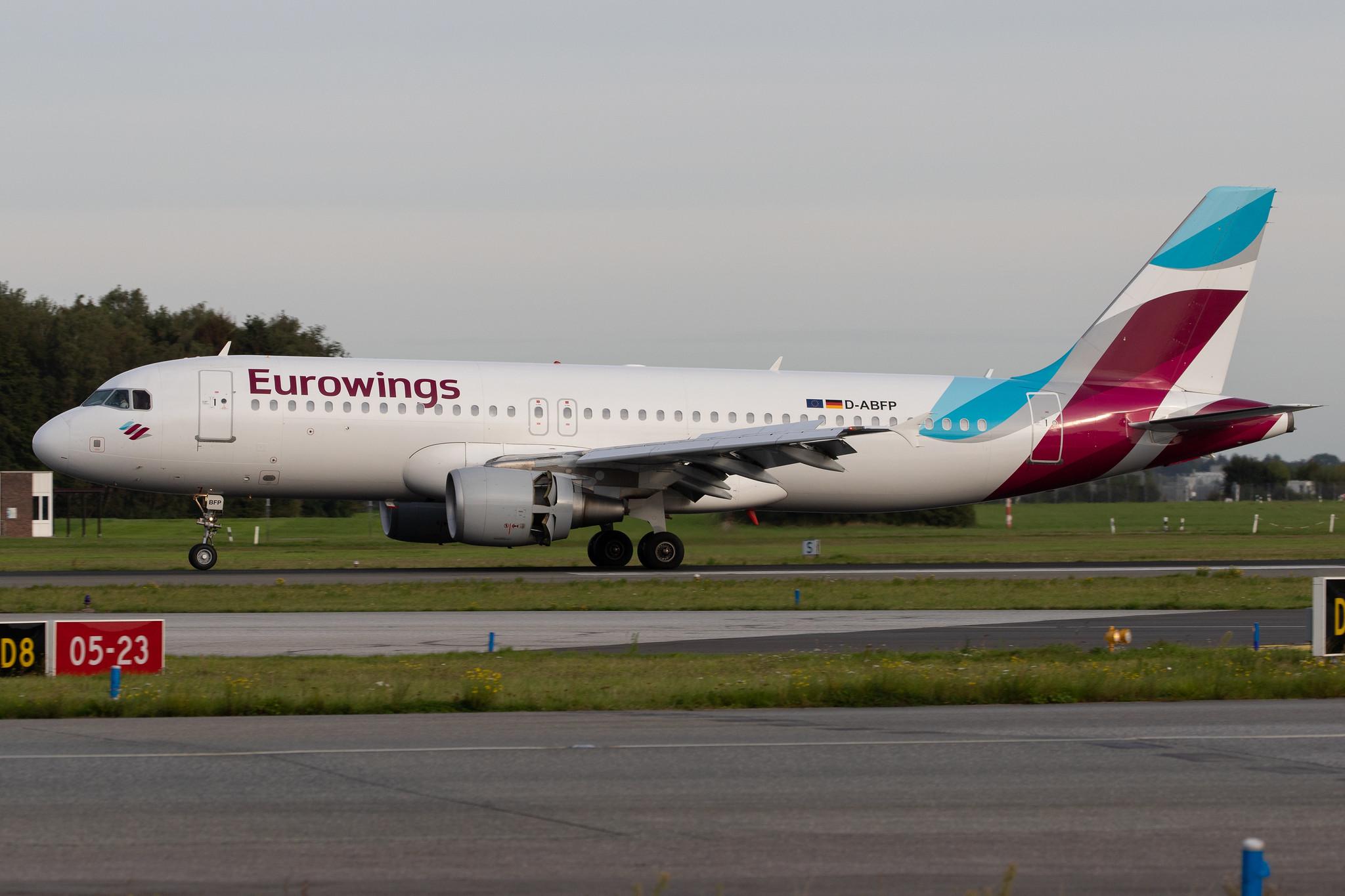 Hamburg Airport: Eurowings (EW / EWG) | Operator: Eurowings Europe |  Airbus A320-214 A320 | D-ABFP | MSN 4606
