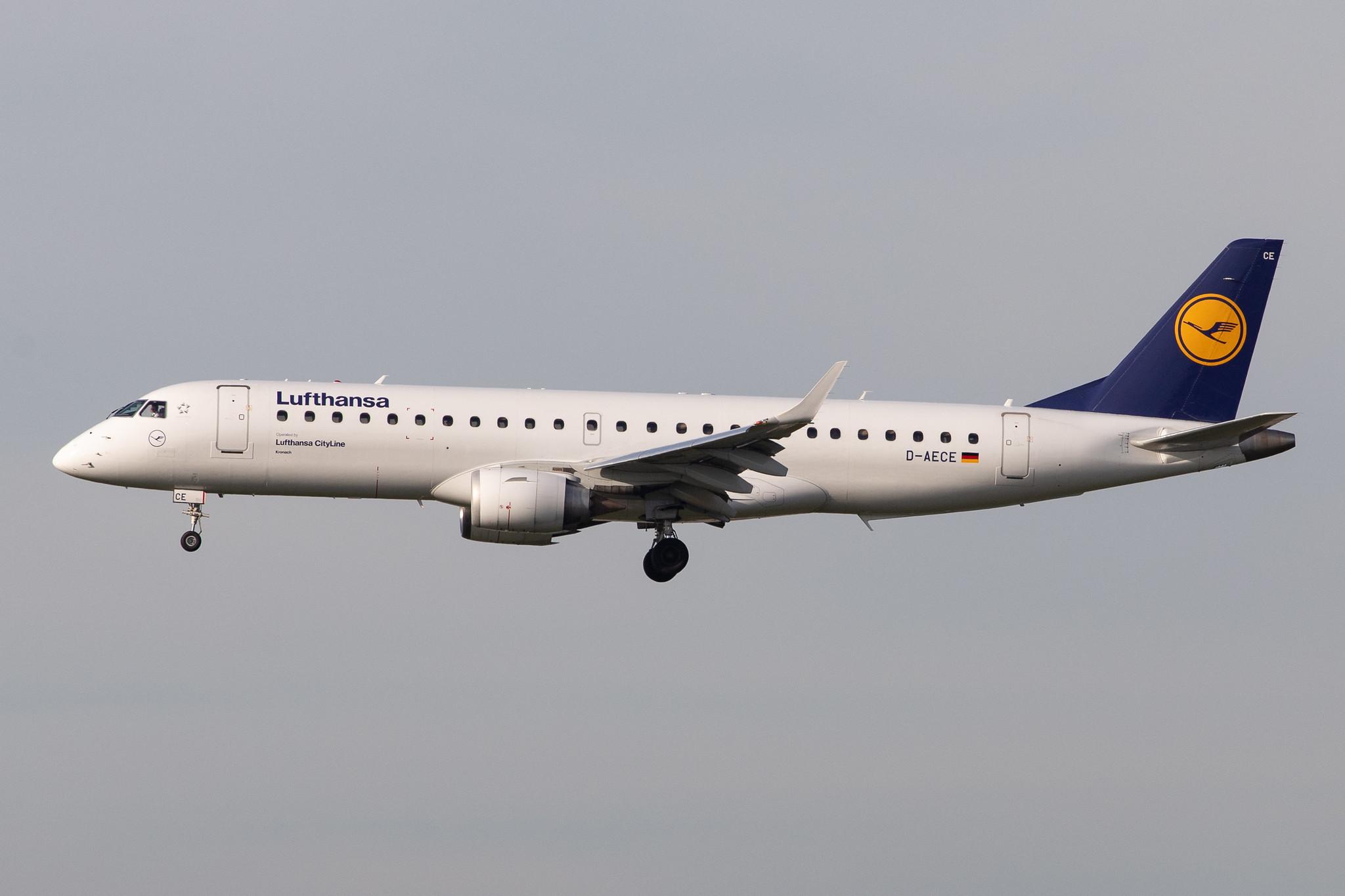 Frankfurt Airport: Lufthansa (LH / DLH) | Operator: Lufthansa CityLine |  Embraer ERJ-190LR E190 | D-AECE | MSN 19000341