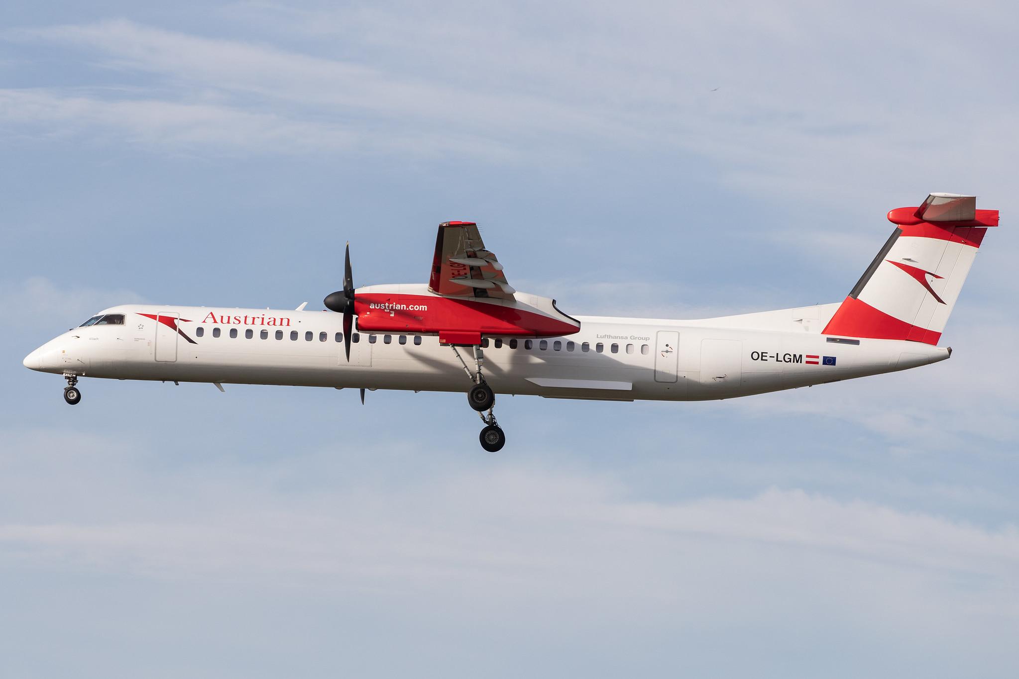 Frankfurt Airport: Austrian Airlines (OS / AUA) |  De Havilland Canada Dash 8-400 DH8D | OE-LGM | MSN 4319