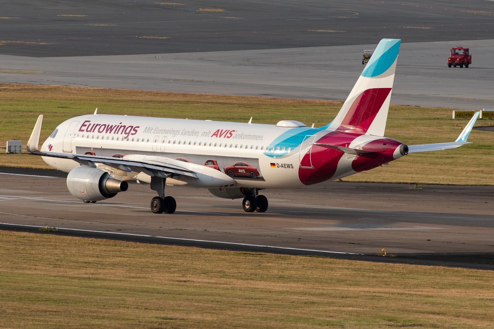 Hamburg Airport: Eurowings (EW / EWG) |  Livery: AVIS Livery |  Airbus A320-214 A320 | D-AEWS | MSN 7439
