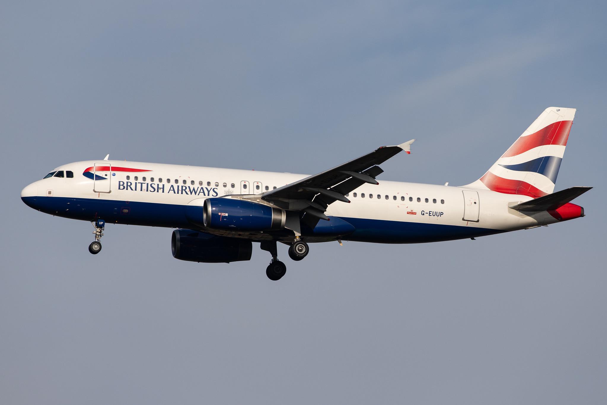 London Heathrow Airport: British Airways (BA / BAW) |  Airbus A320-232 A320 | G-EUUP | MSN 2038