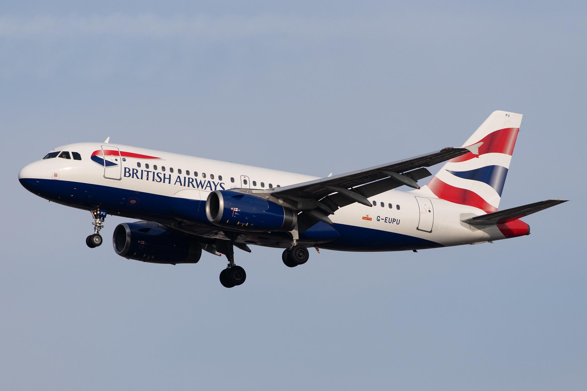 London Heathrow Airport: British Airways (BA / BAW) |  Airbus A319-131 A319 | G-EUPU | MSN 1384