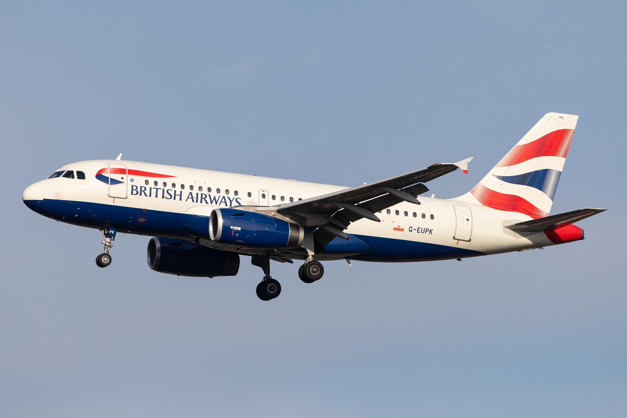 London Heathrow Airport: British Airways (BA / BAW) |  Airbus A319-131 A319 | G-EUPK | MSN 1236
