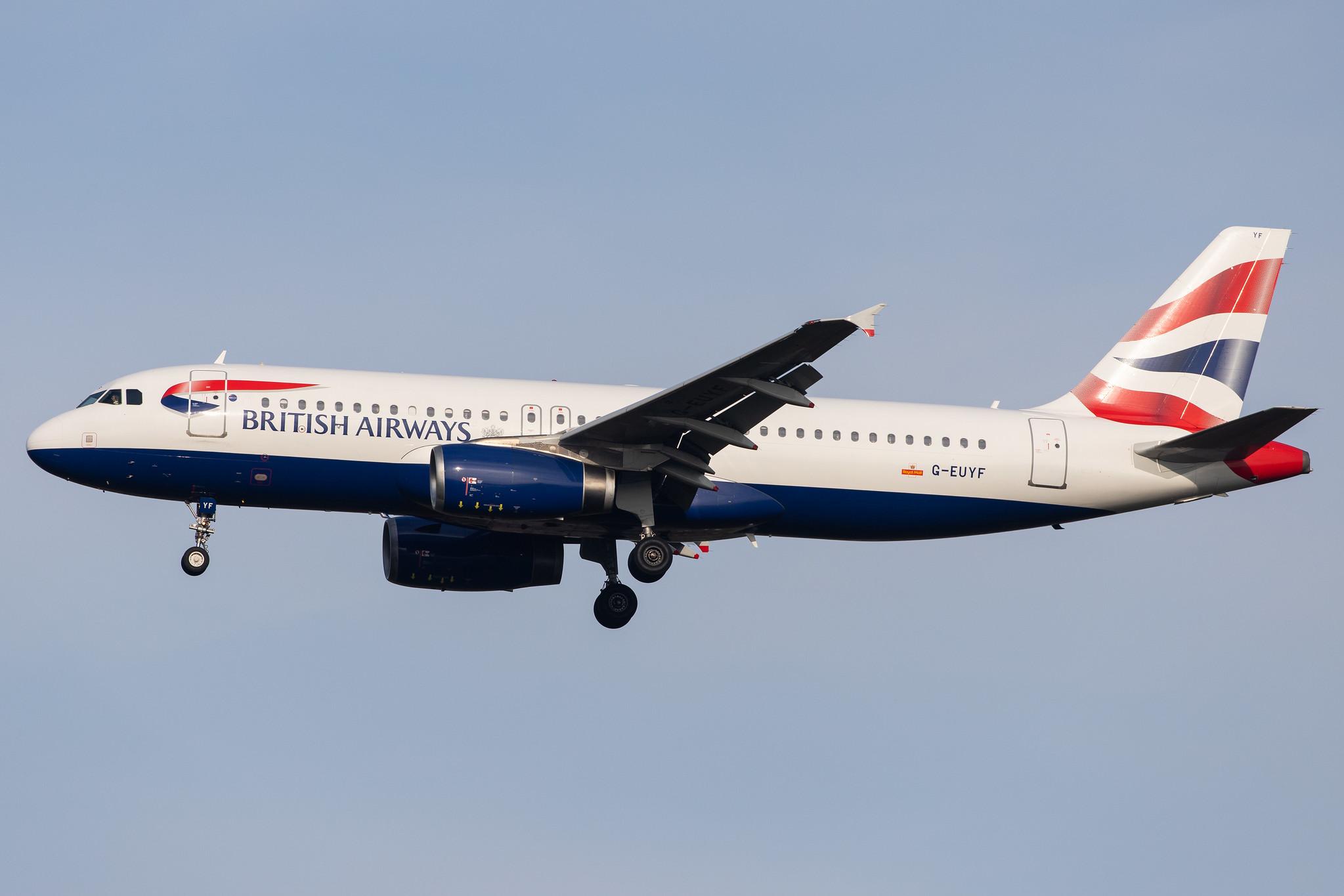 London Heathrow Airport: British Airways (BA / BAW) |  Airbus A320-232 A320 | G-EUYF | MSN 4185