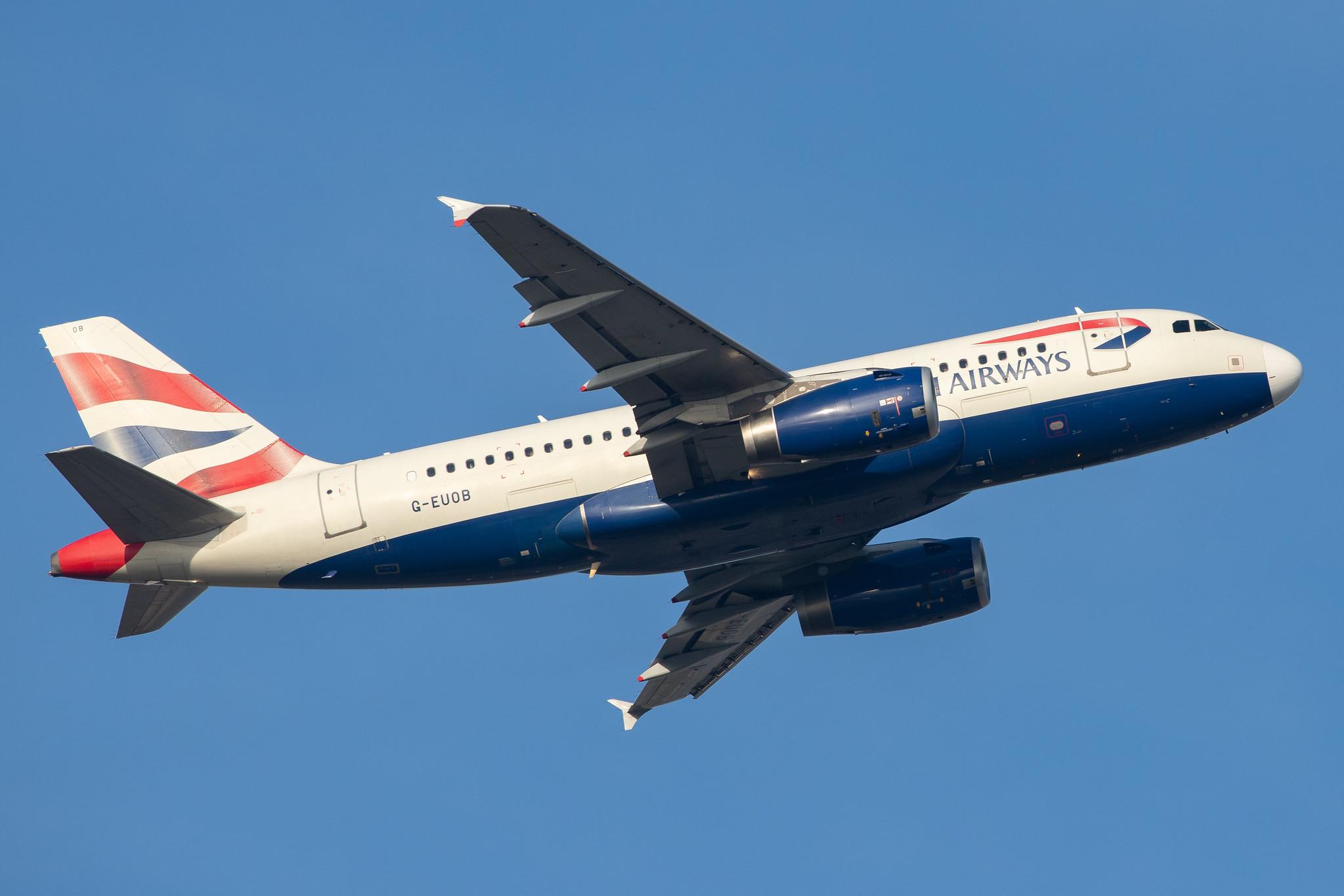 London Heathrow Airport: British Airways (BA / BAW) |  Airbus A319-131 A319 | G-EUOB | MSN 1529