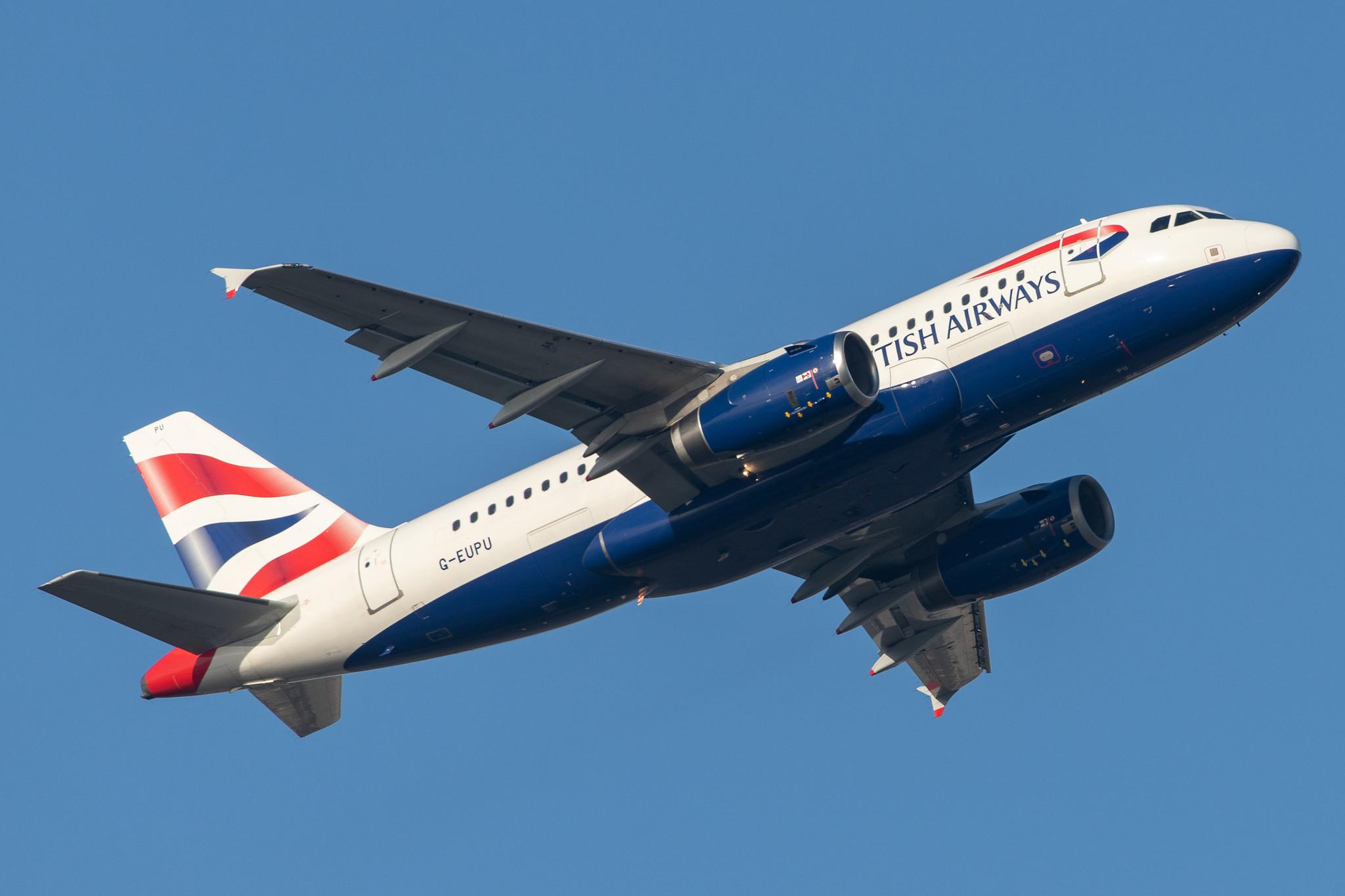 London Heathrow Airport: British Airways (BA / BAW) |  Airbus A319-131 A319 | G-EUPU | MSN 1384