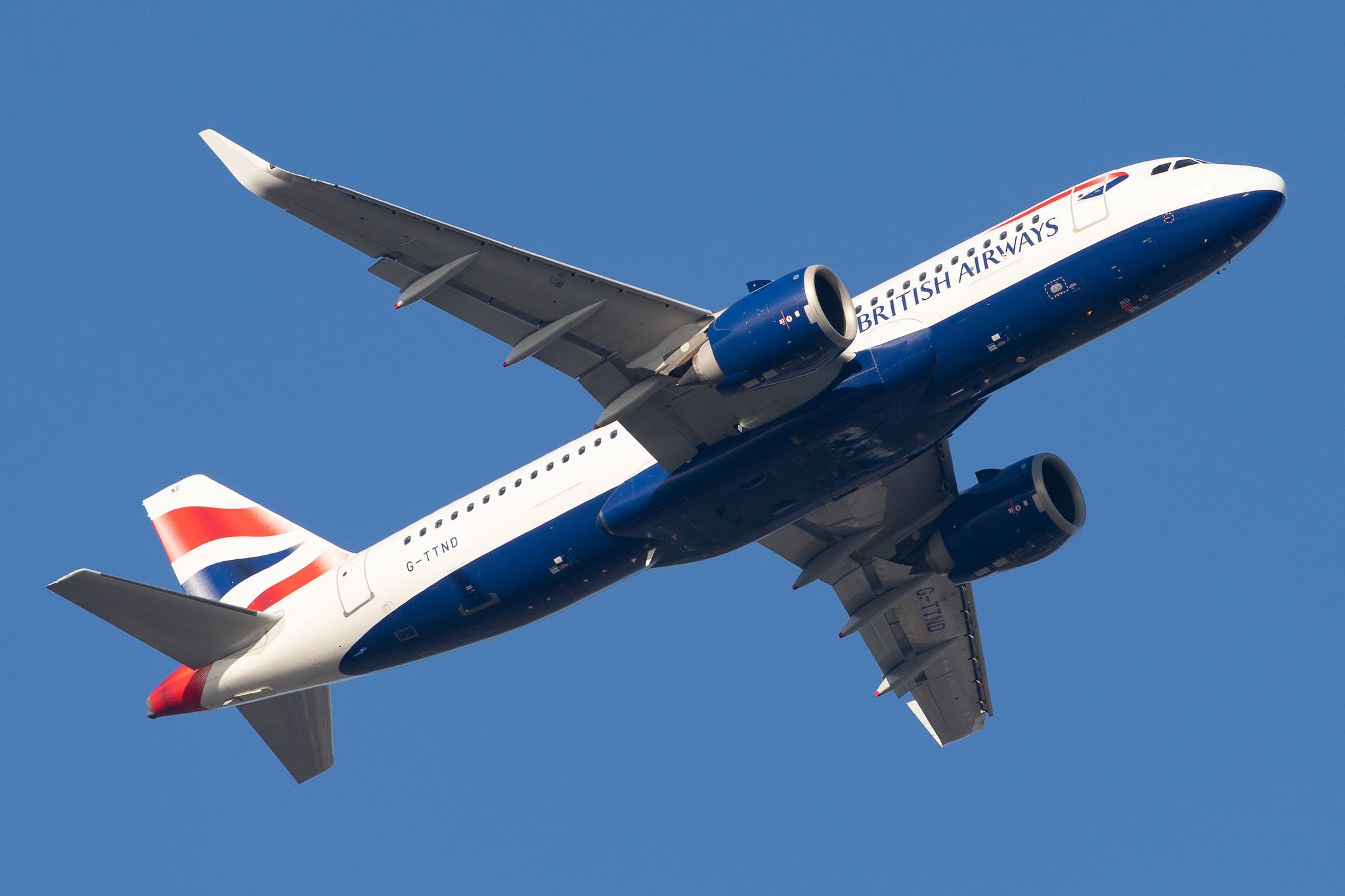London Heathrow Airport: British Airways (BA / BAW) |  Airbus A320-251N A20N | G-TTND | MSN 8308