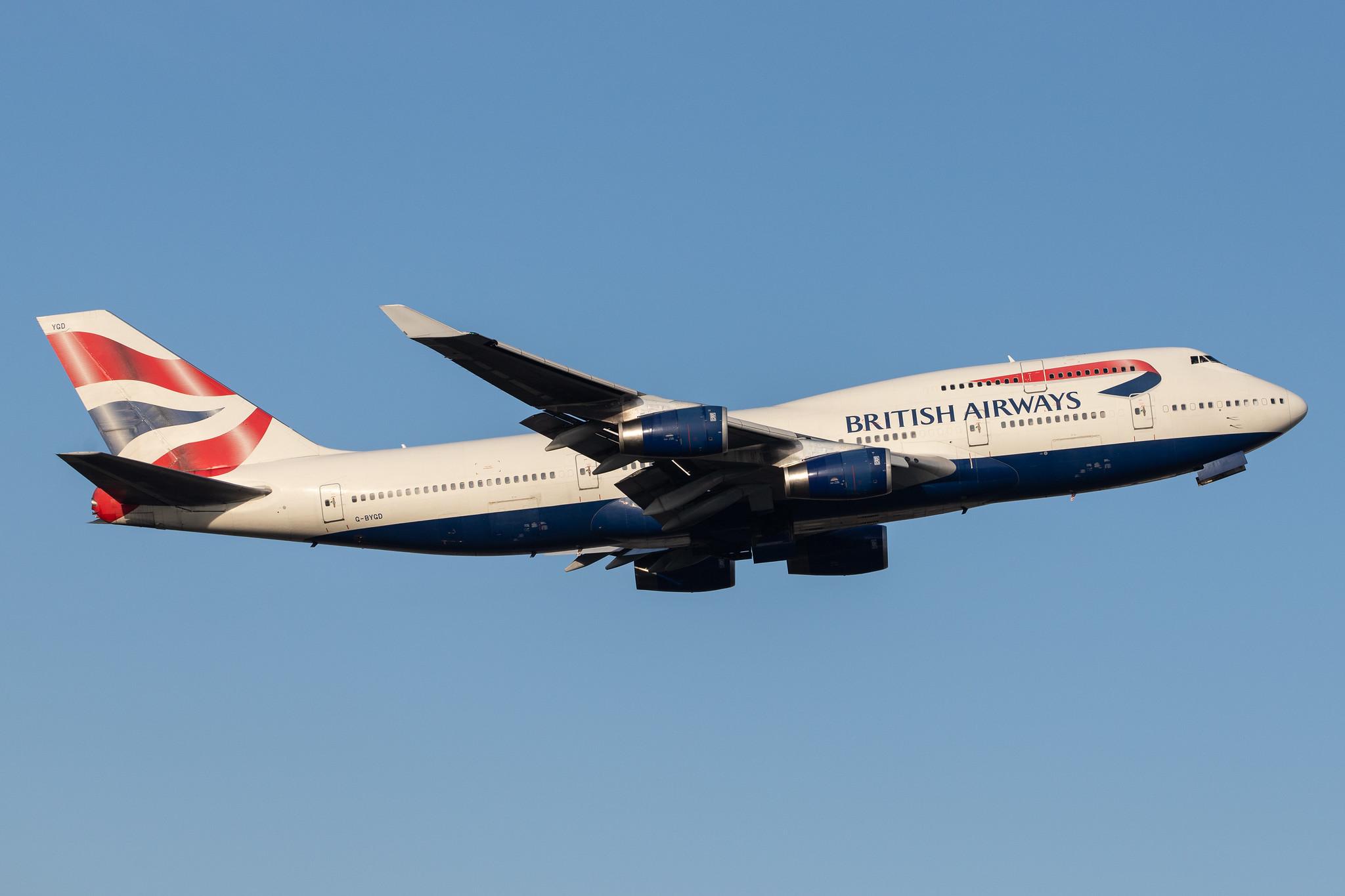 London Heathrow Airport: British Airways (BA / BAW) |  Boeing 747-436 B744 | G-BYGD | MSN 28857