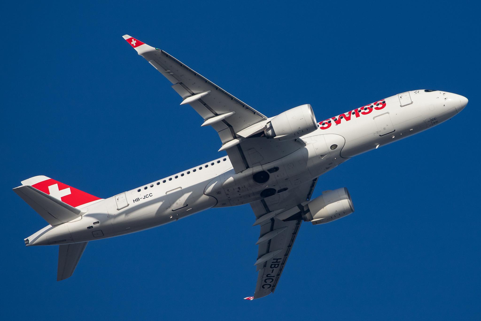 London Heathrow Airport: Swiss (LX / SWR) |  Airbus A220-300 BCS3 | HB-JCC | MSN 55012