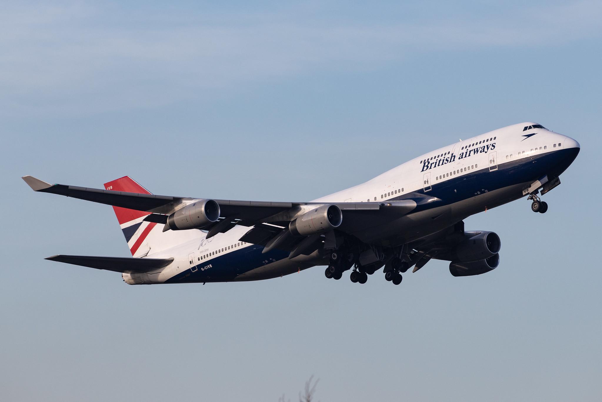 London Heathrow Airport: British Airways (BA / BAW) |  Livery: Negus Retro Livery |  Boeing 747-436 B744 | G-CIVB | MSN 25811