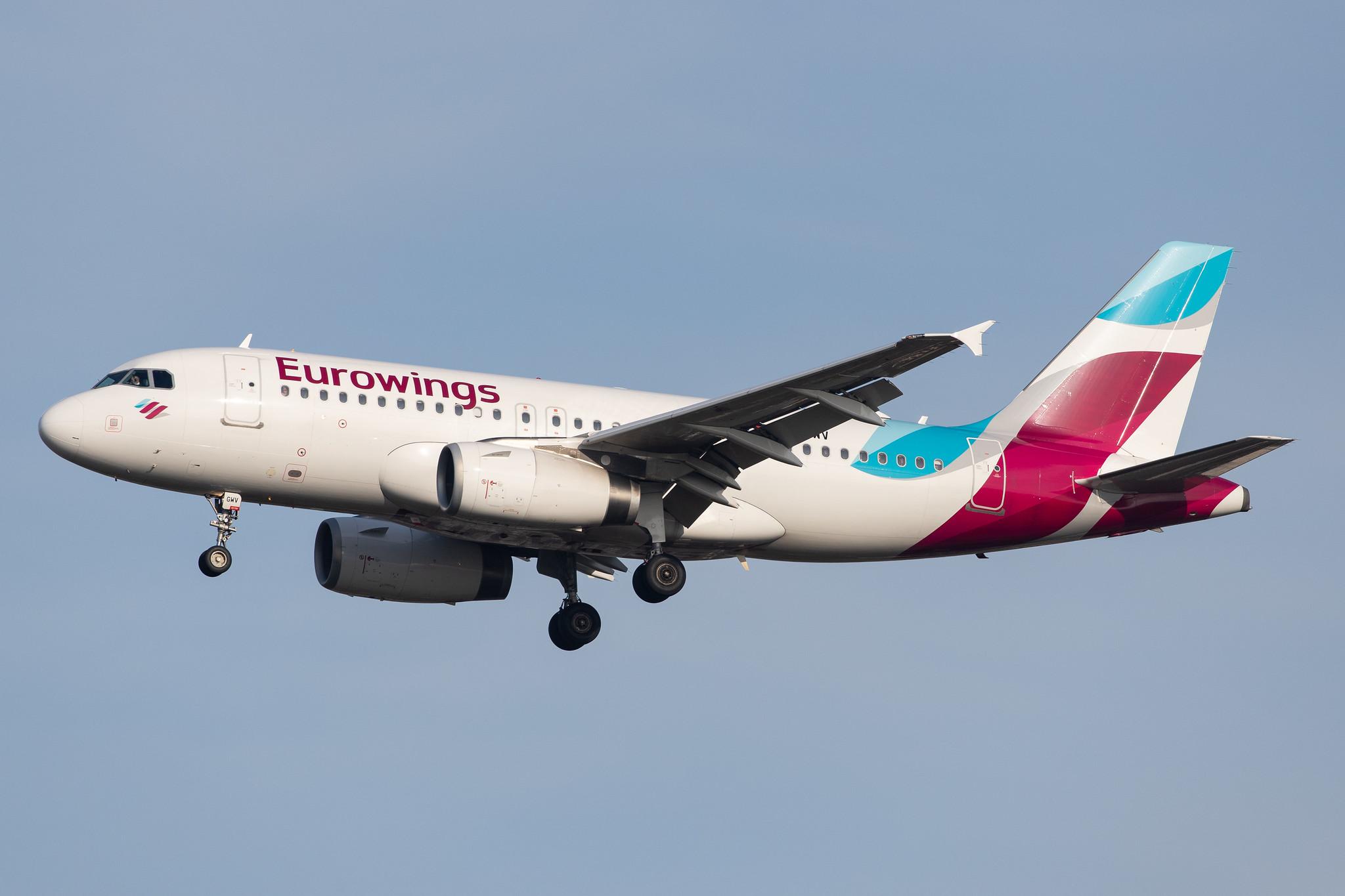 London Heathrow Airport: Eurowings (EW / EWG) |  Airbus A319-132 A319 | D-AGWV | MSN 5467