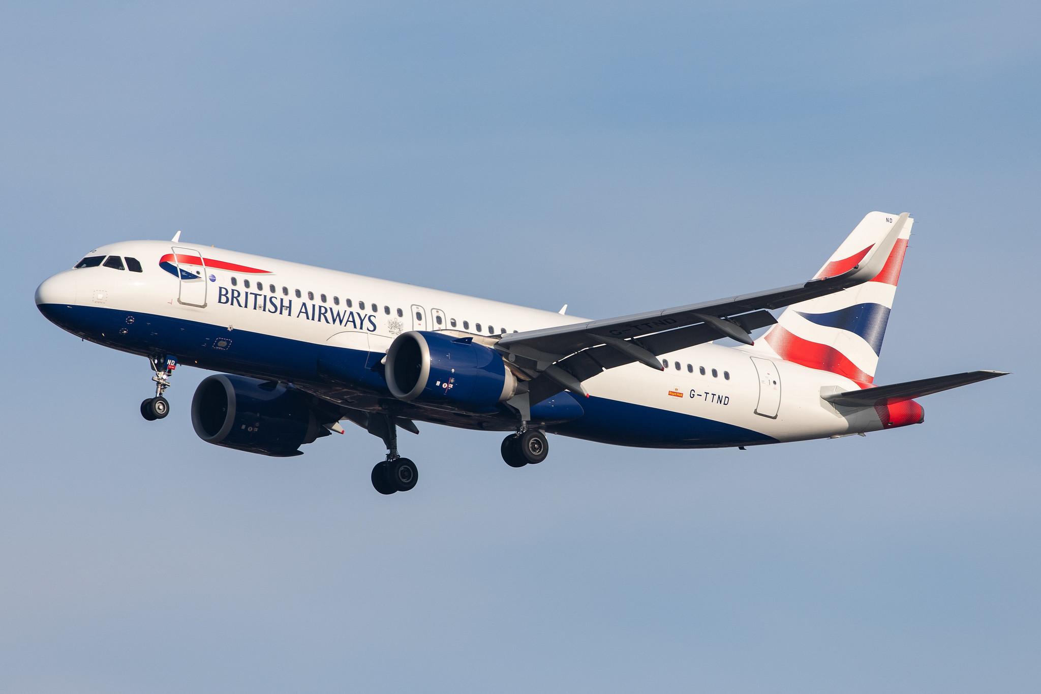 London Heathrow Airport: British Airways (BA / BAW) |  Airbus A320-251N A20N | G-TTND | MSN 8308