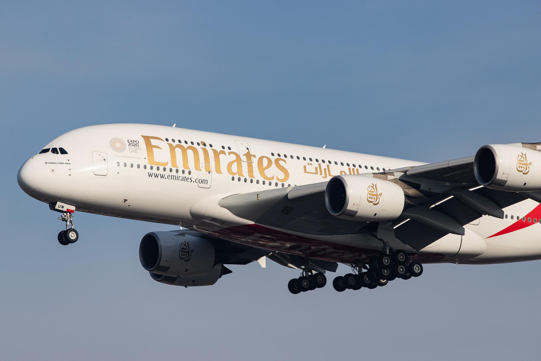 London Heathrow Airport: Emirates (EK / UAE) |  Airbus A380-842 A388 | A6-EUM | MSN 225