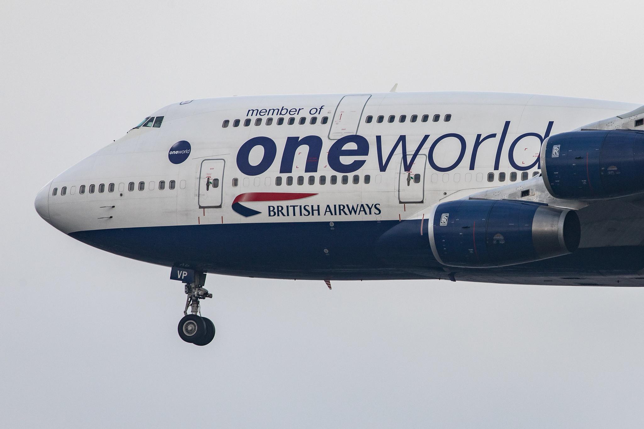 London Heathrow Airport: British Airways (BA / BAW) |  Livery: Oneworld livery |  Boeing 747-436 B744 | G-CIVP | MSN 28850