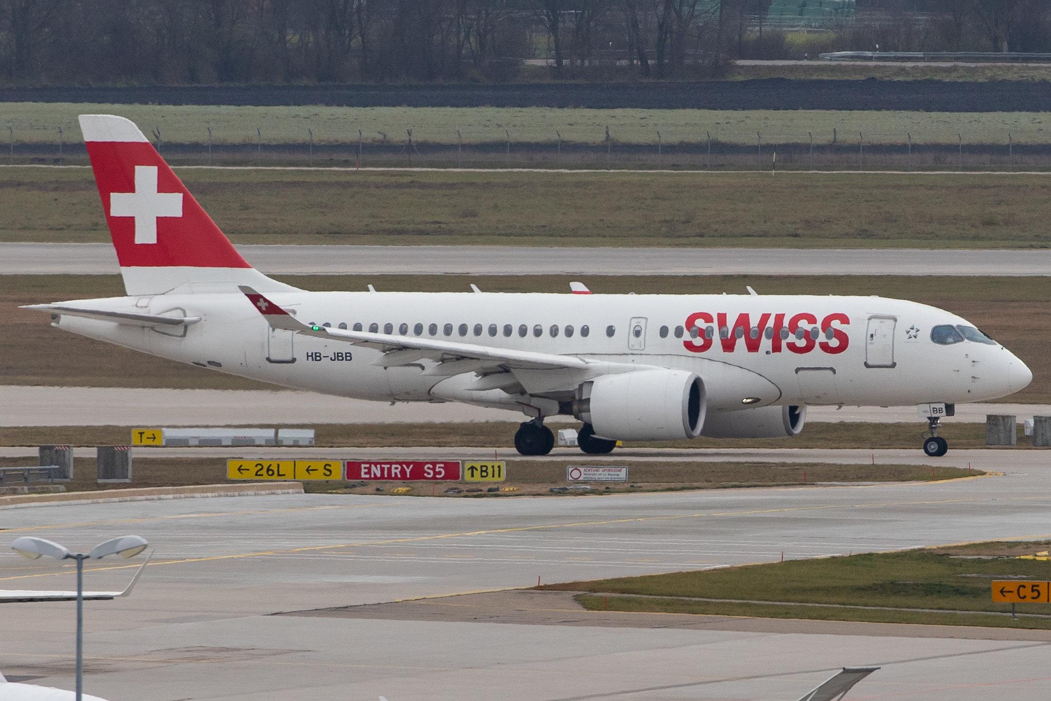Munich Airport: Swiss (LX / SWR) |  Airbus A220-100 BCS1 | HB-JBB | MSN 50011