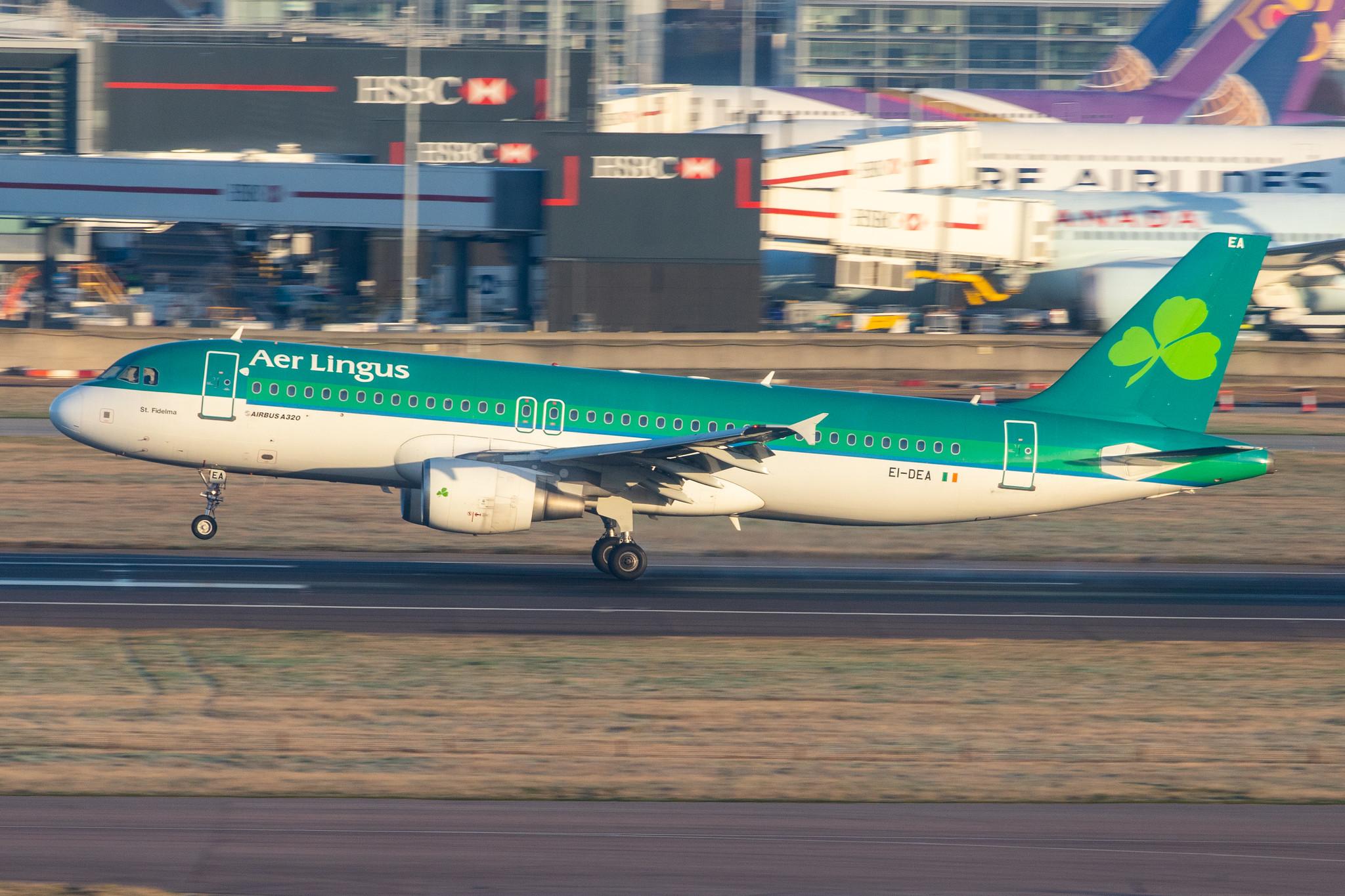 London Heathrow Airport: Aer Lingus (EI / EIN) |  Airbus A320-214 A320 | EI-DEA | MSN 2191