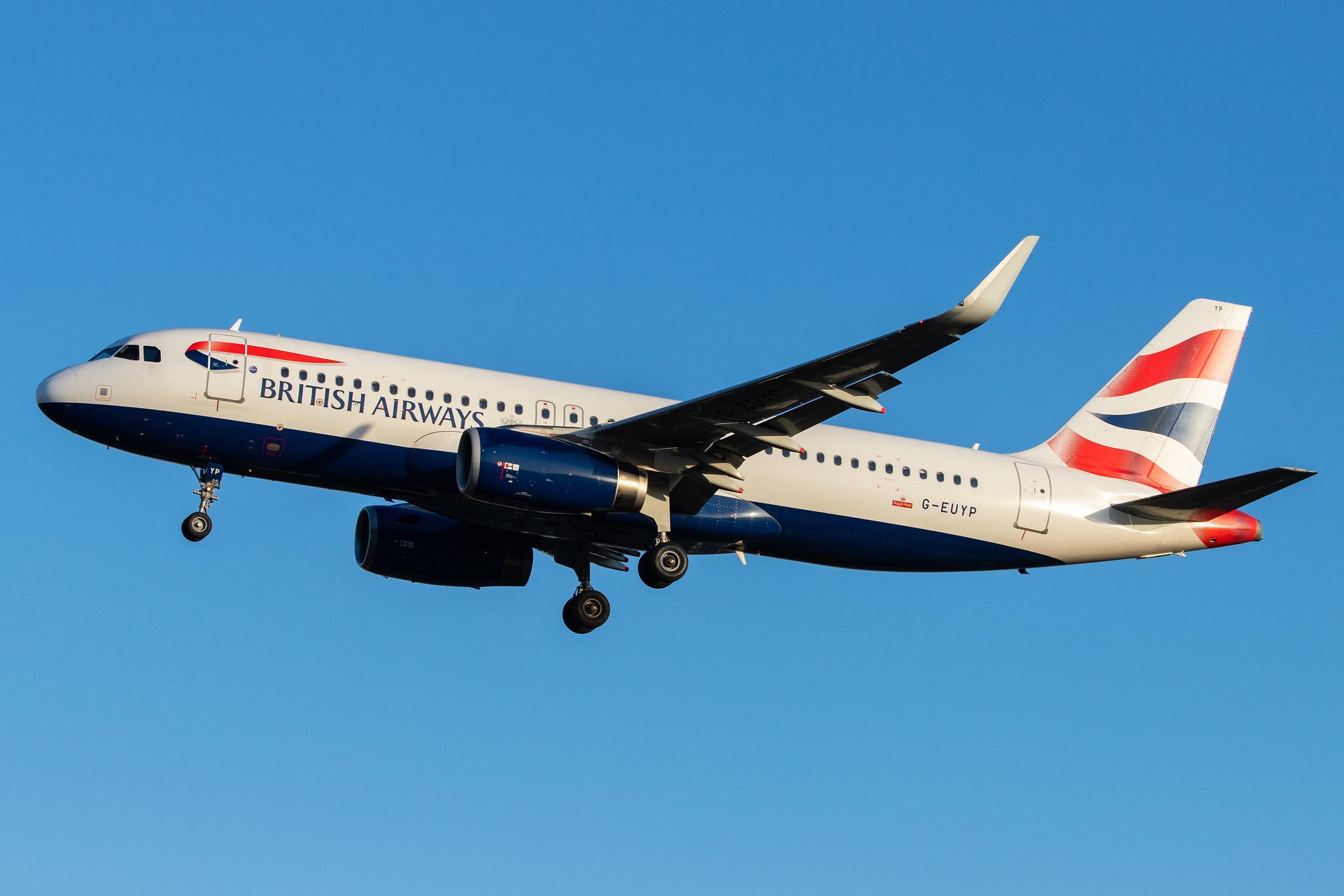 London Heathrow Airport: British Airways (BA / BAW) |  Airbus A320-232 A320 | G-EUYP | MSN 5784