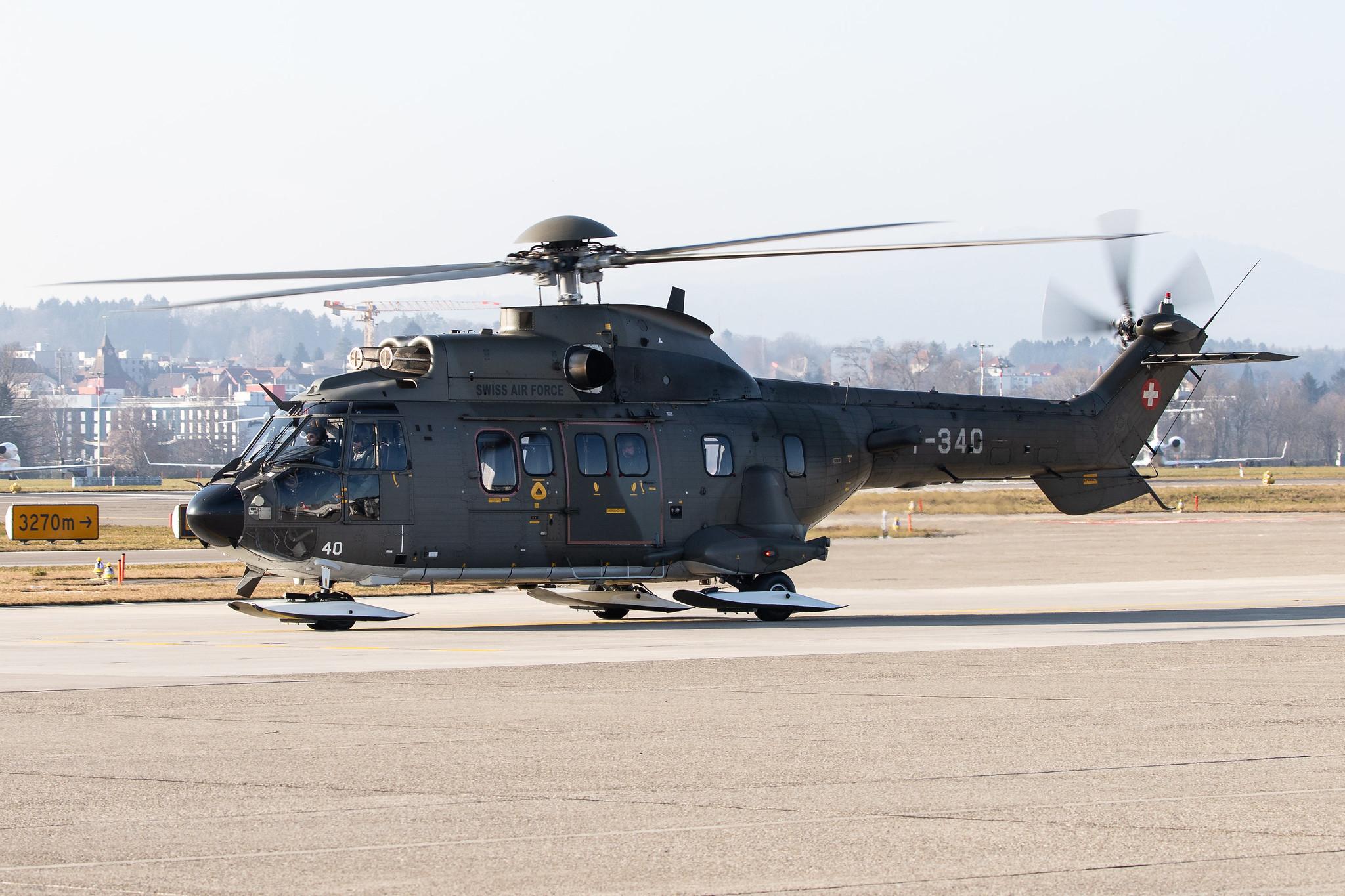 Flughafen Zürich: Swiss Air Force |  Eurocopter AS-532UL Cougar AS32 | T-340 | MSN 2554