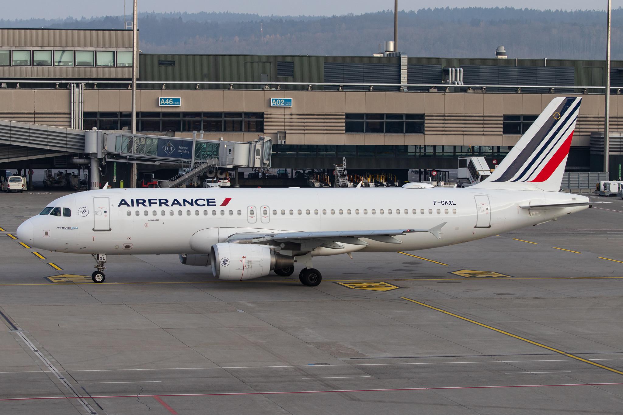 Flughafen Zürich: Air France (AF / AFR) |  Airbus A320-214 A320 | F-GKXL | MSN 2705