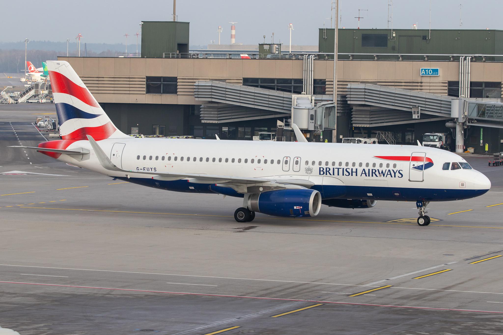 Flughafen Zürich: British Airways (BA / BAW) |  Airbus A320-232 A320 | G-EUYS | MSN 5948