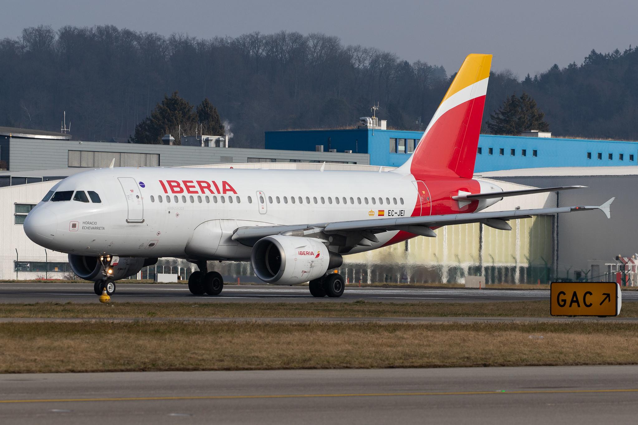 Flughafen Zürich: Iberia (IB / IBE) |  Airbus A319-111 A319 | EC-JEI | MSN 2311
