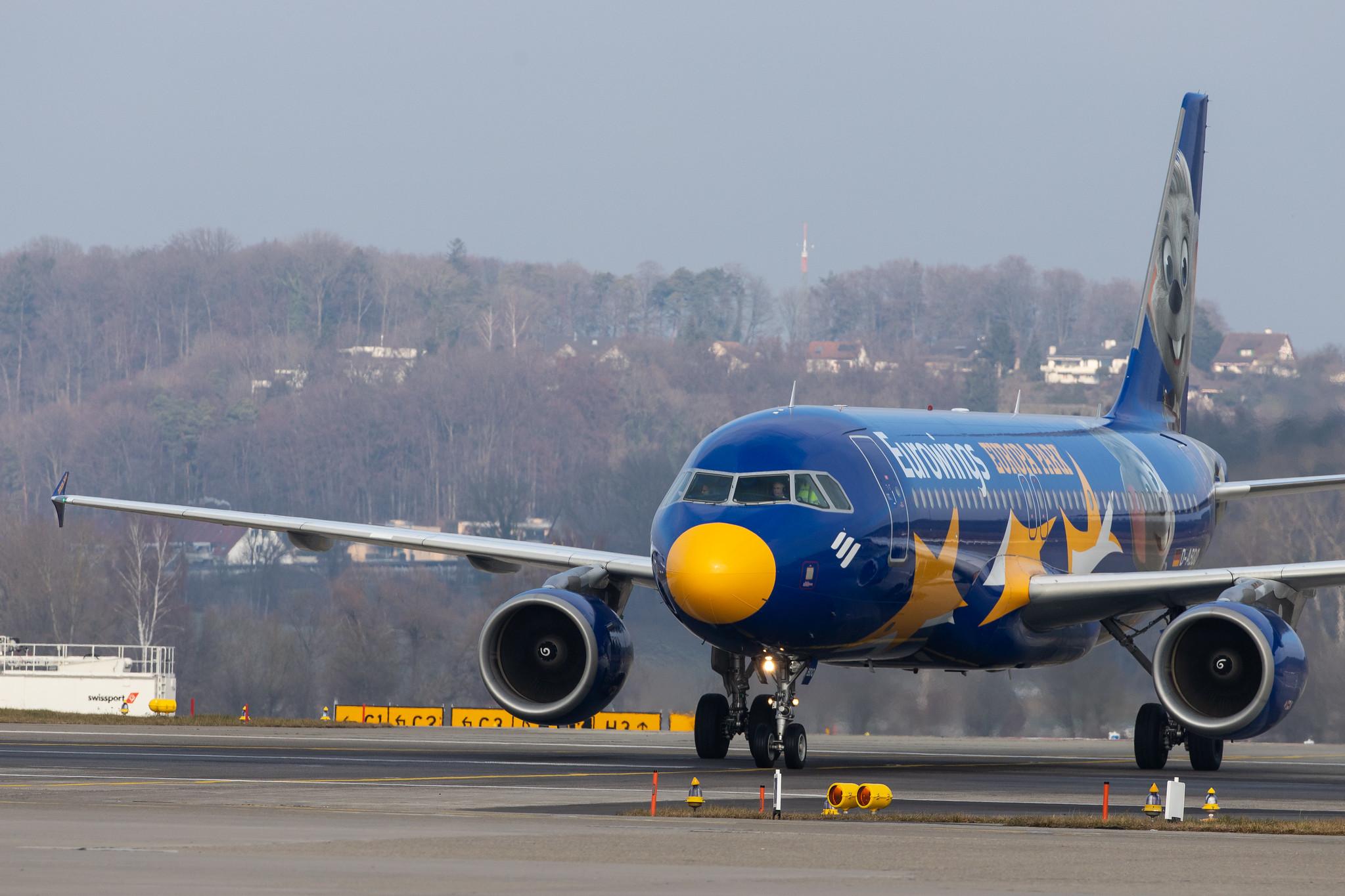 Flughafen Zürich: Eurowings (EW / EWG) |  Livery: Europa Park Livery |  Airbus A320-214 A320 | D-ABDQ | MSN 3121