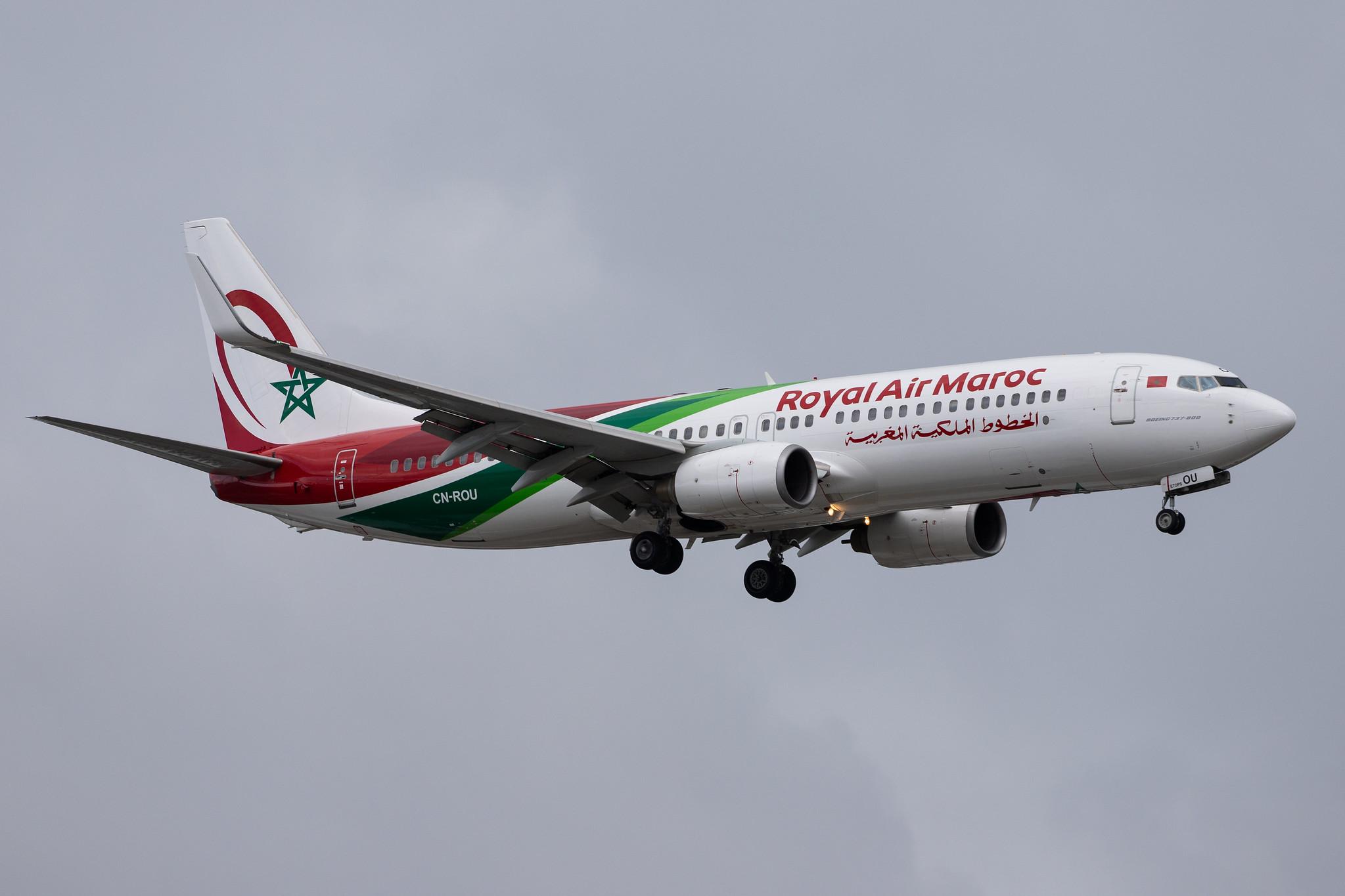 London Heathrow Airport: Royal Air Maroc (AT / RAM) |  Boeing 737-8B6 B738 | CN-ROU | MSN 33069