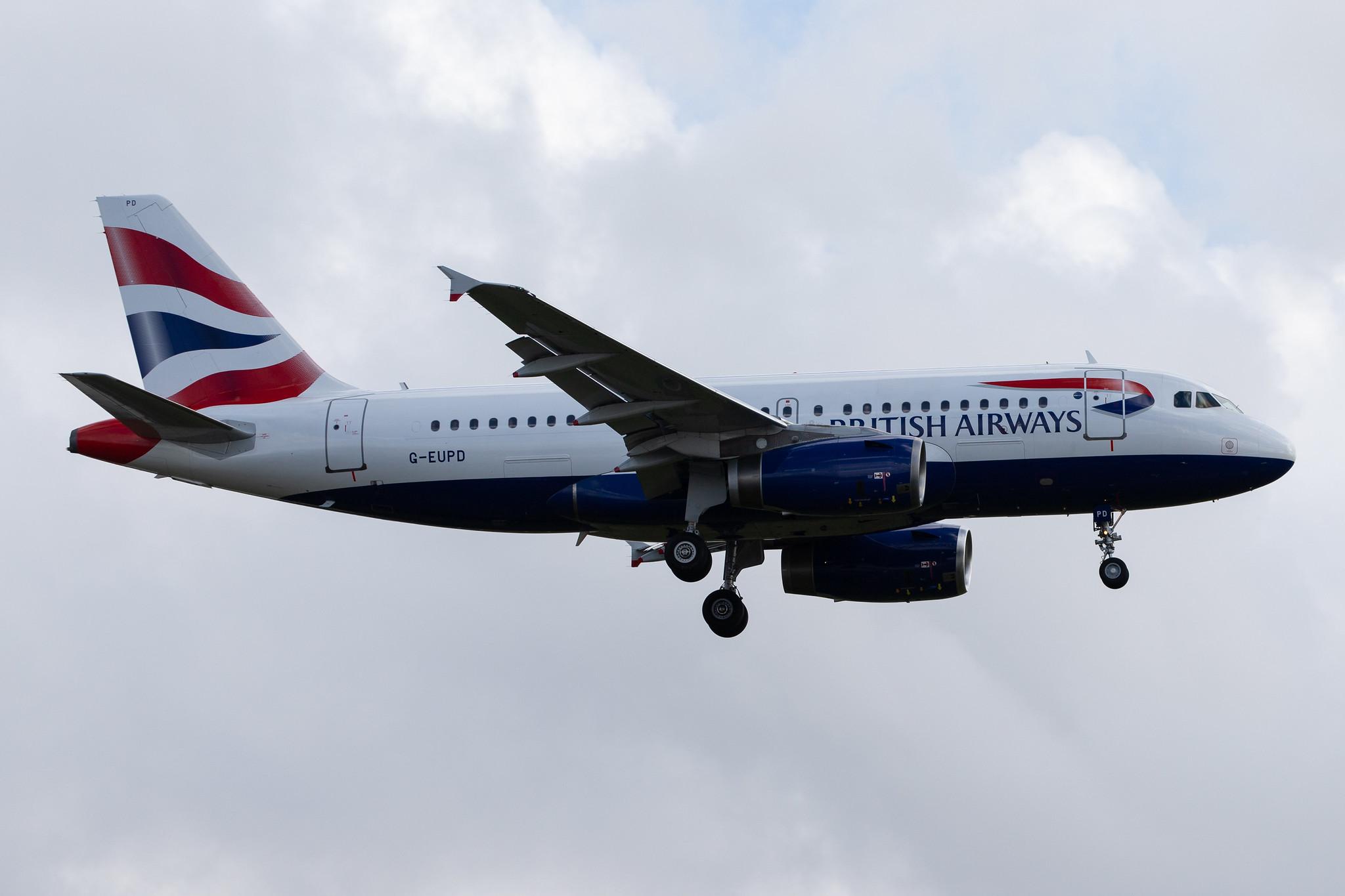 London Heathrow Airport: British Airways (BA / BAW) |  Airbus A319-131 A319 | G-EUPD | MSN 1142