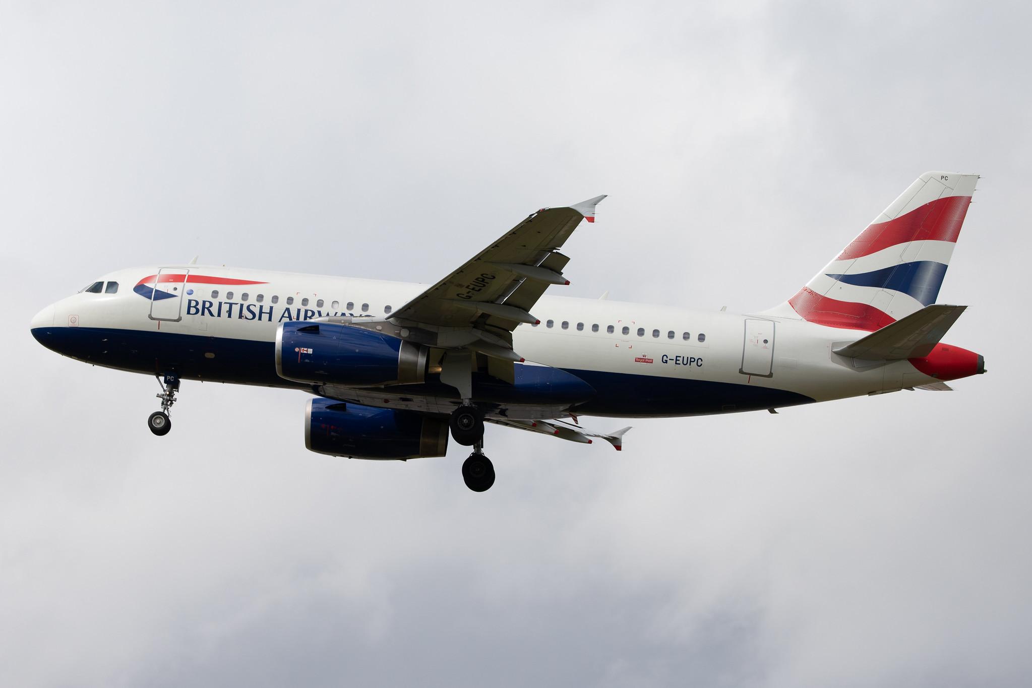 London Heathrow Airport: British Airways (BA / BAW) |  Airbus A319-131 A319 | G-EUPC | MSN 1118