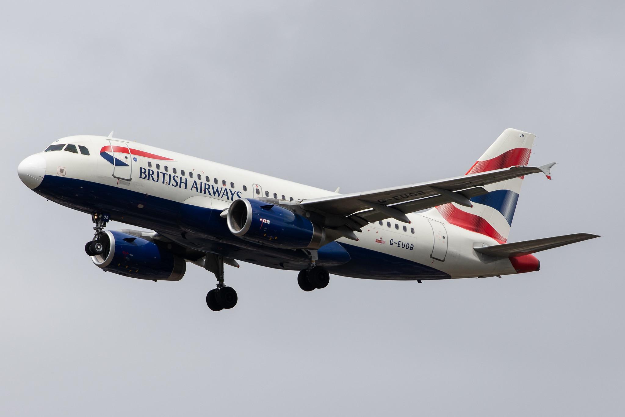 London Heathrow Airport: British Airways (BA / BAW) |  Airbus A319-131 A319 | G-EUOB | MSN 1529