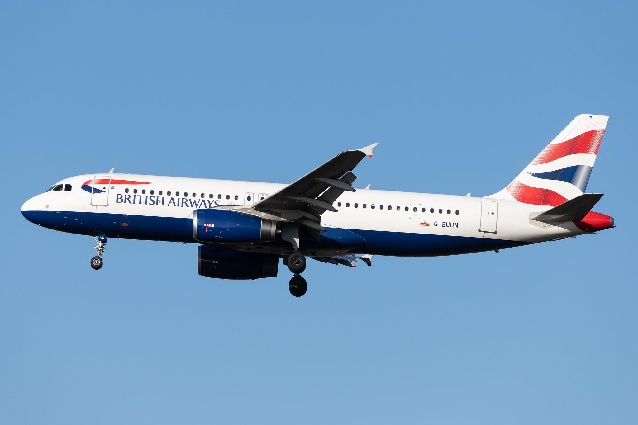 London Heathrow Airport: British Airways (BA / BAW) |  Airbus A320-232 A320 | G-EUUN | MSN 1910