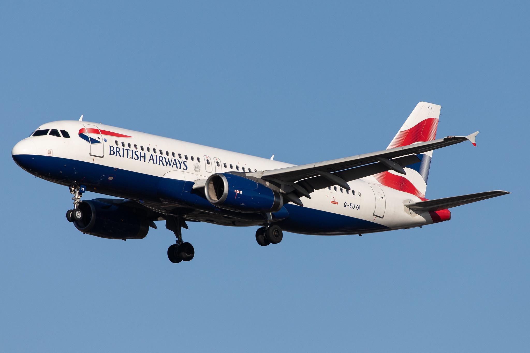 London Heathrow Airport: British Airways (BA / BAW) |  Airbus A320-232 A320 | G-EUYA | MSN 3697